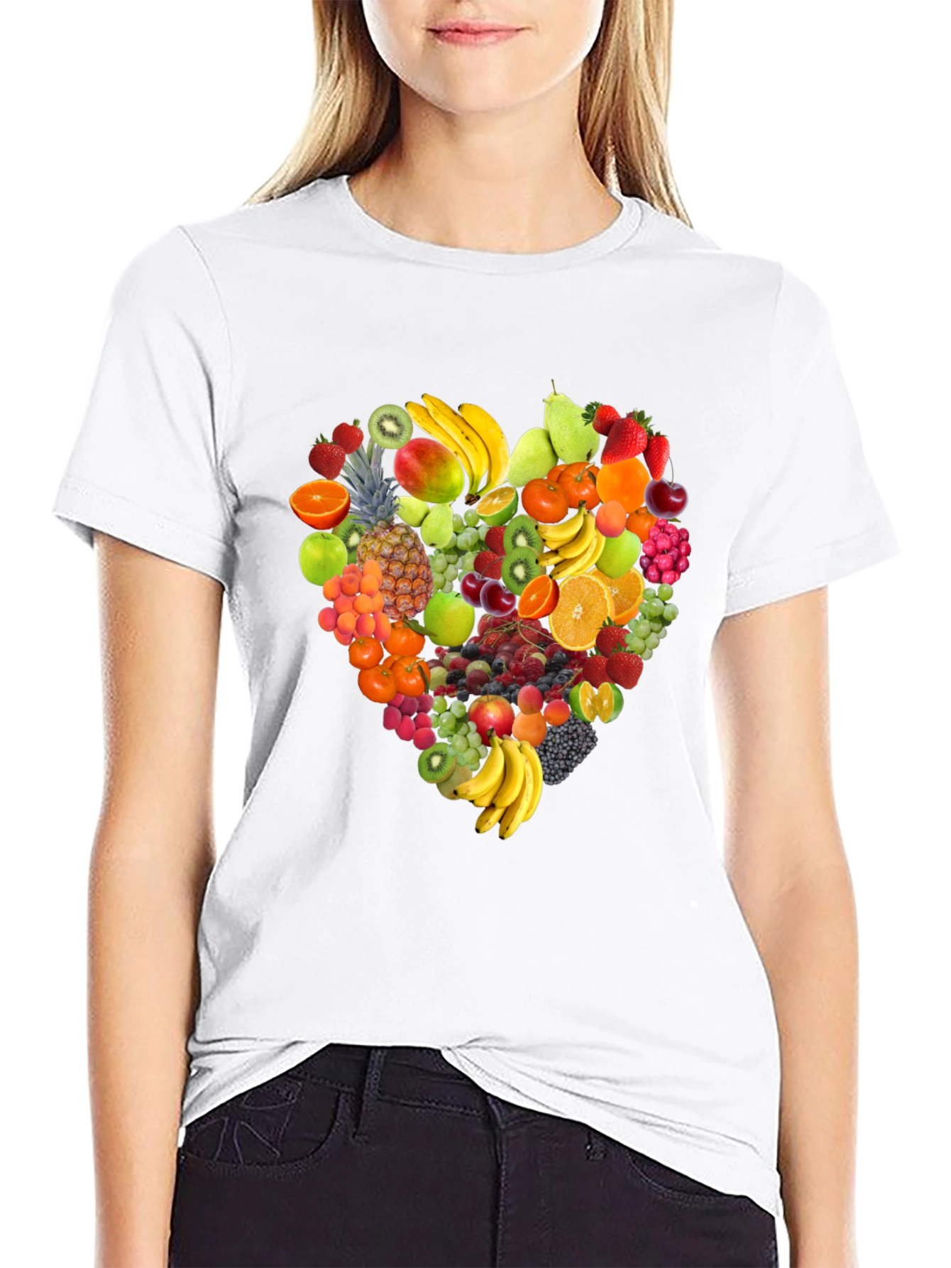 Fruit Heart Graphic Tee - Healthy Lifestyle Shirt