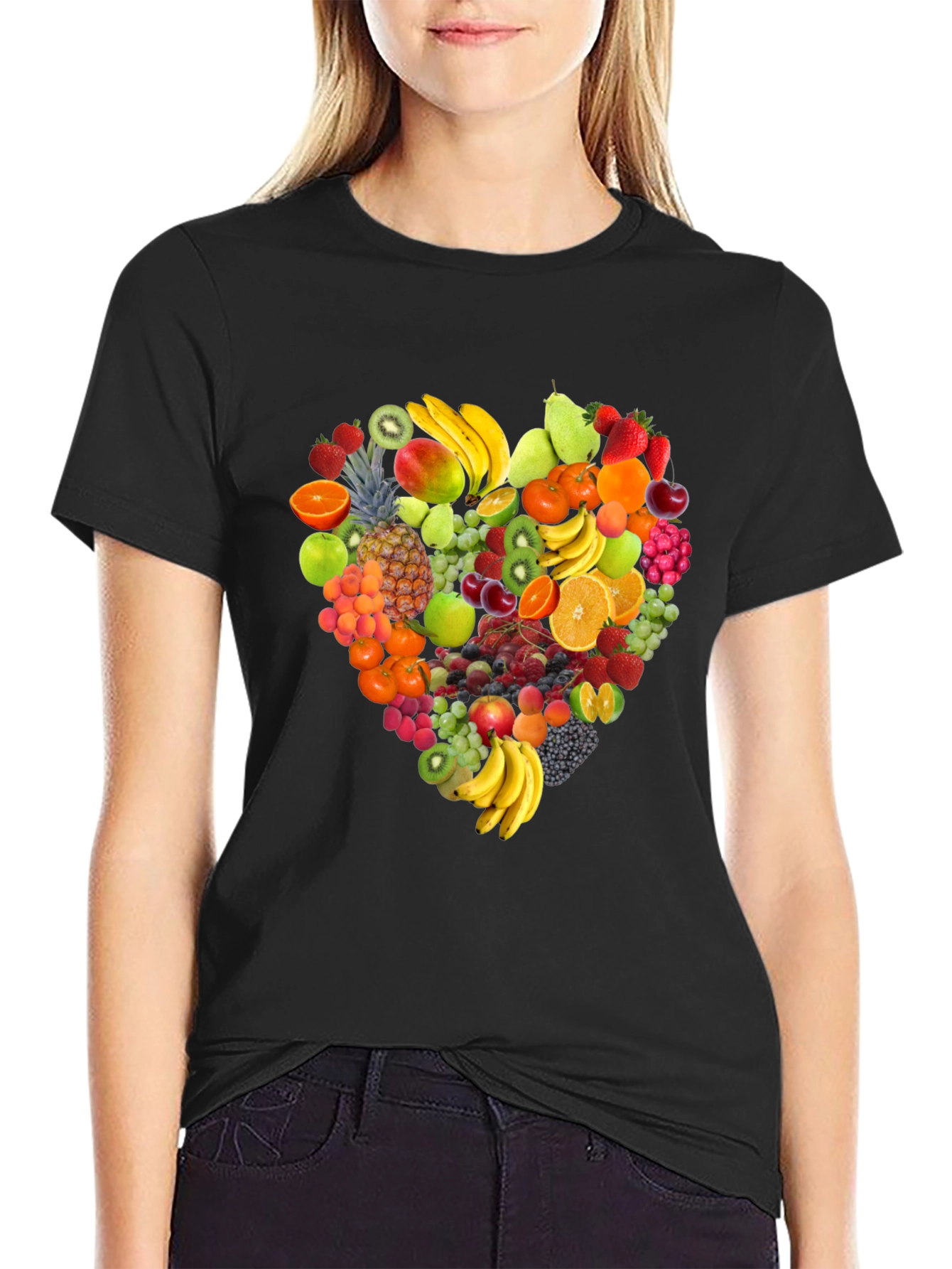 Fruit Heart Graphic Tee - Healthy Lifestyle Shirt