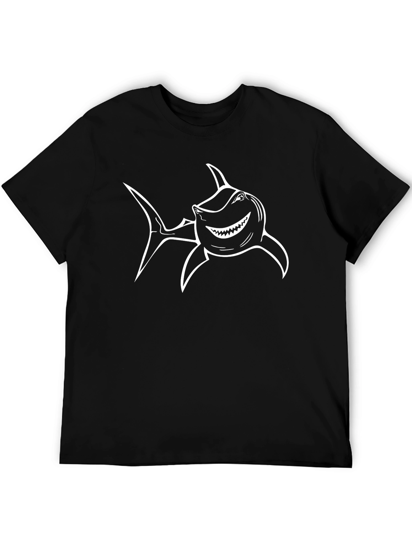 Shark Graphic T-Shirt - Black Cotton Tee