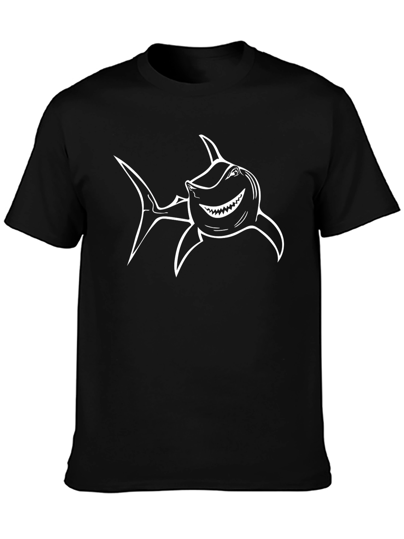 Shark Graphic T-Shirt - Black Cotton Tee