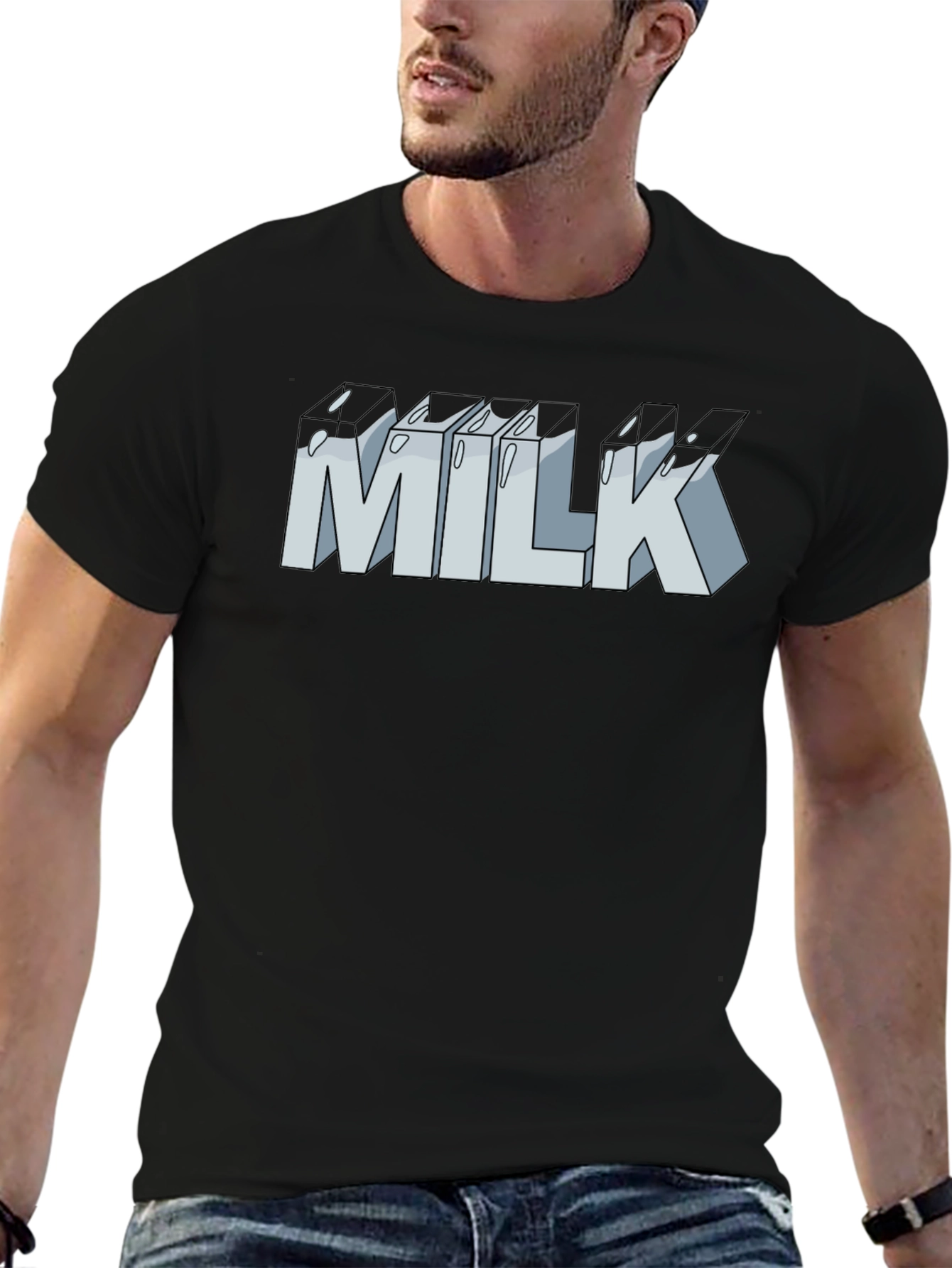 Milk Graphic T-Shirt - Unisex Casual Tee