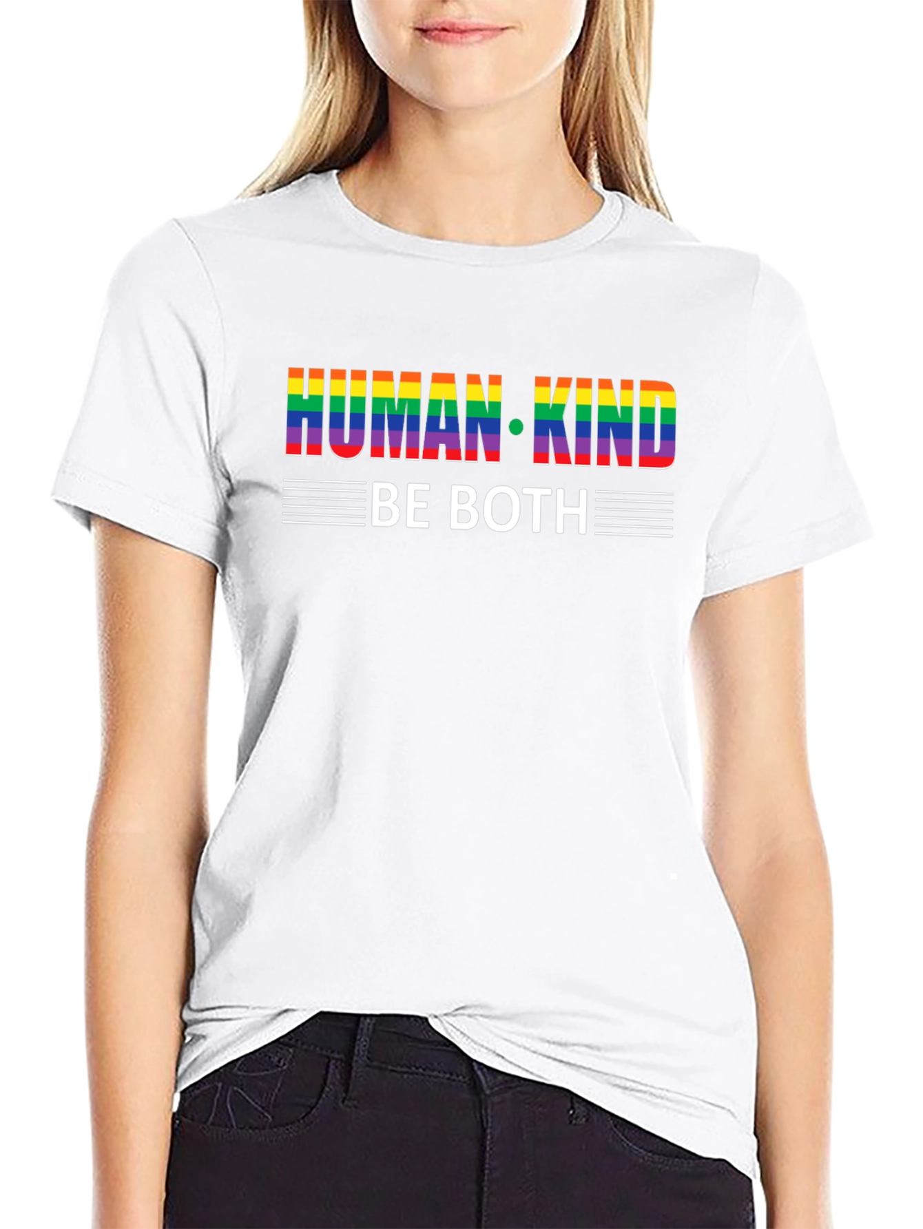 Human Kind Be Both T-Shirt - Pride Rainbow