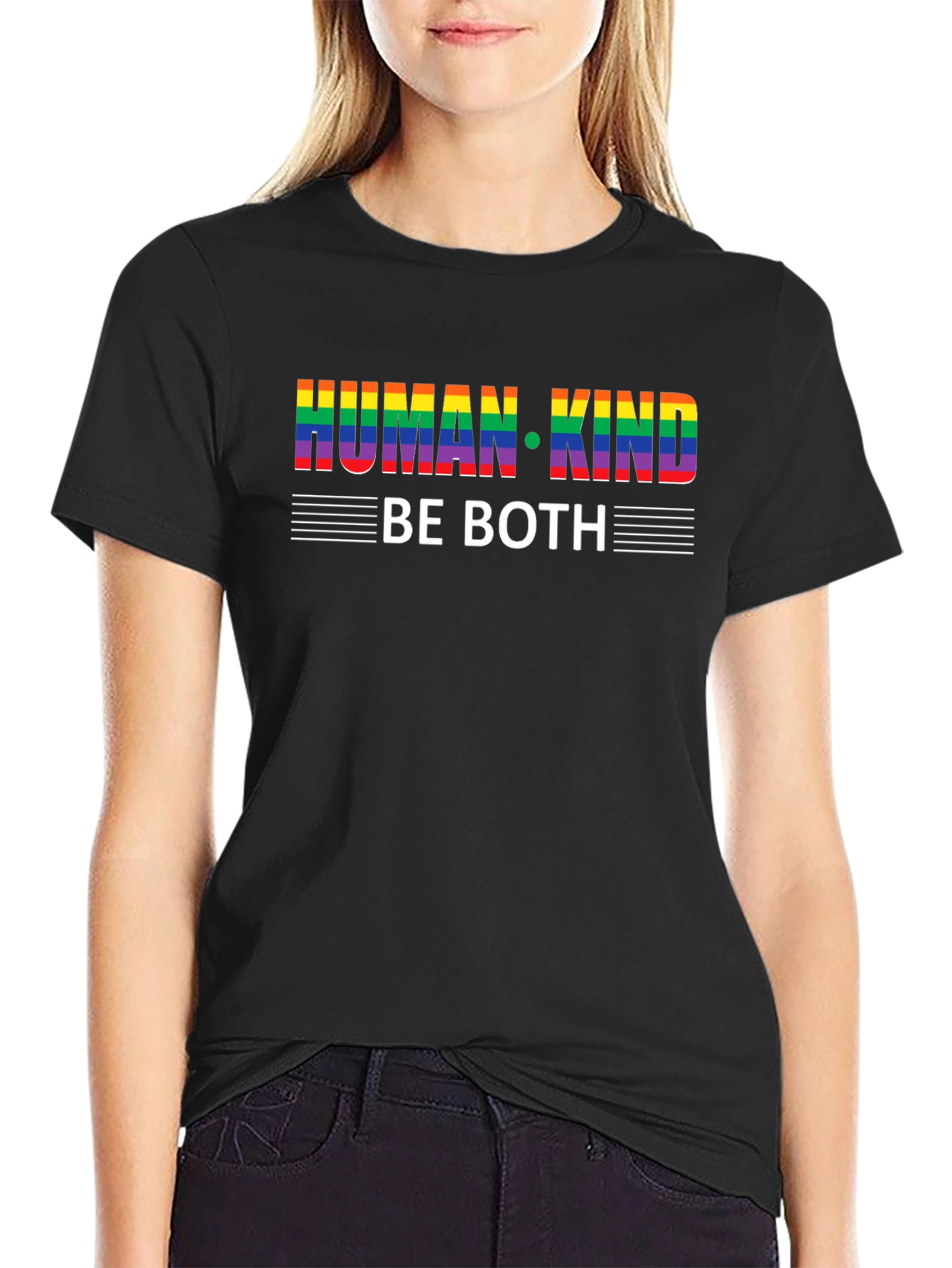 Human Kind Be Both T-Shirt - Pride Rainbow