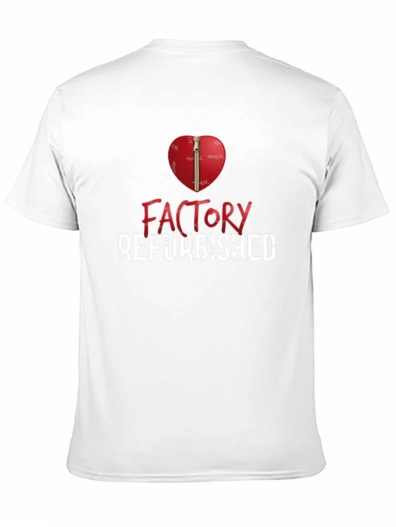 Factory Refurbished Heart Zipper Graphic T-Shirt
