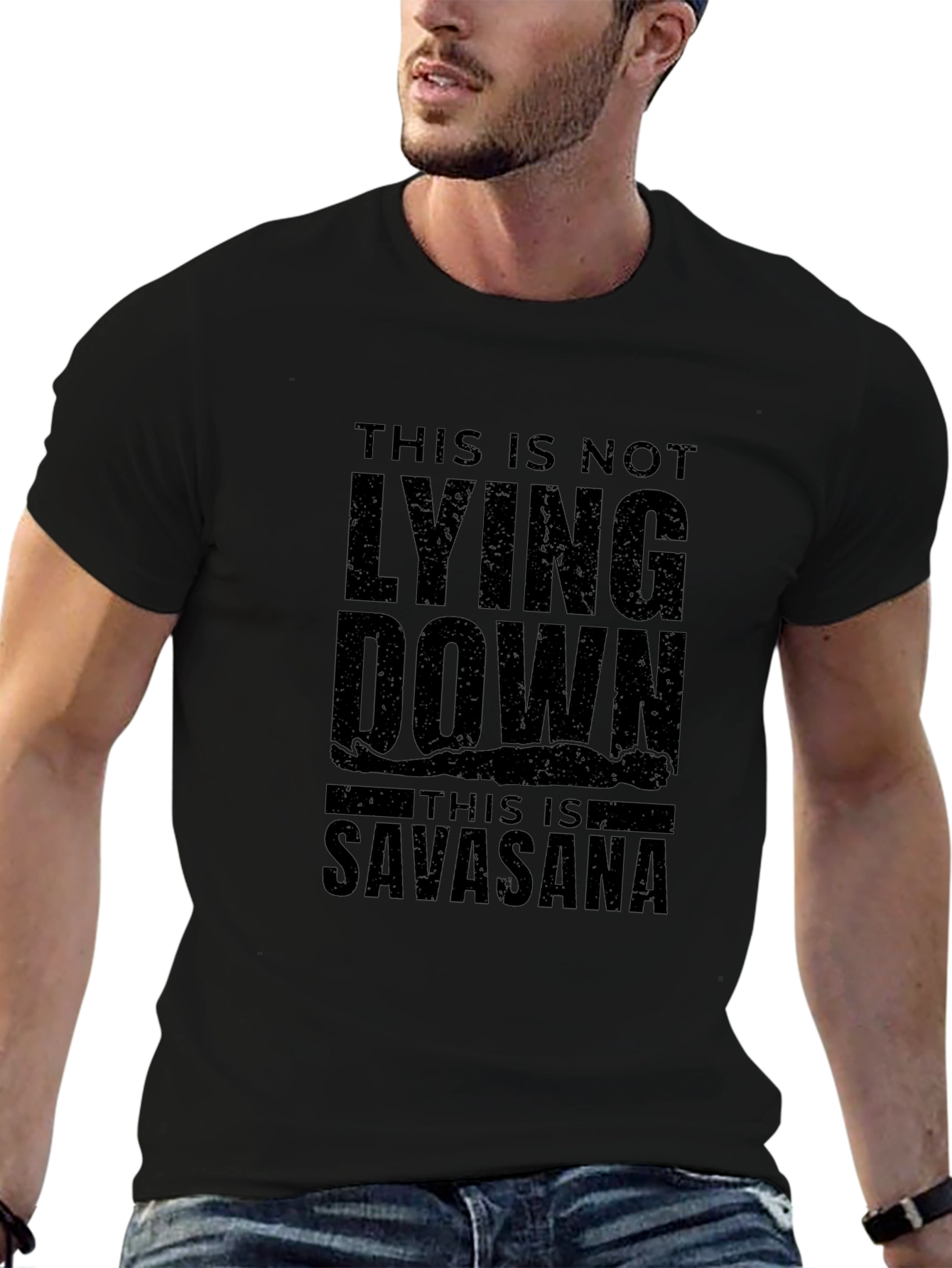 Savasana Yoga Black T-Shirt Relaxing Graphic Tee