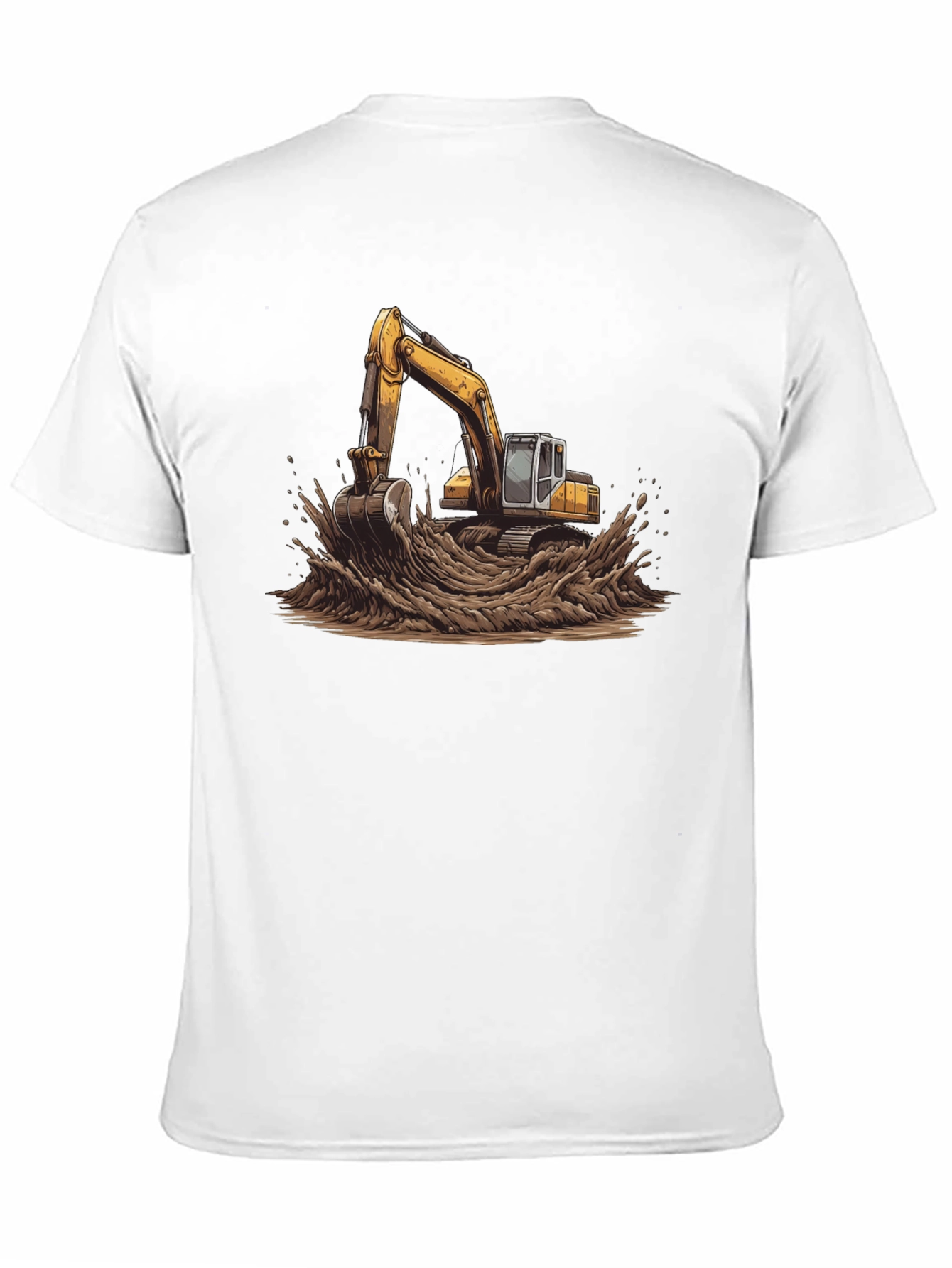 Excavator in Mud Graphic T-Shirt - Black