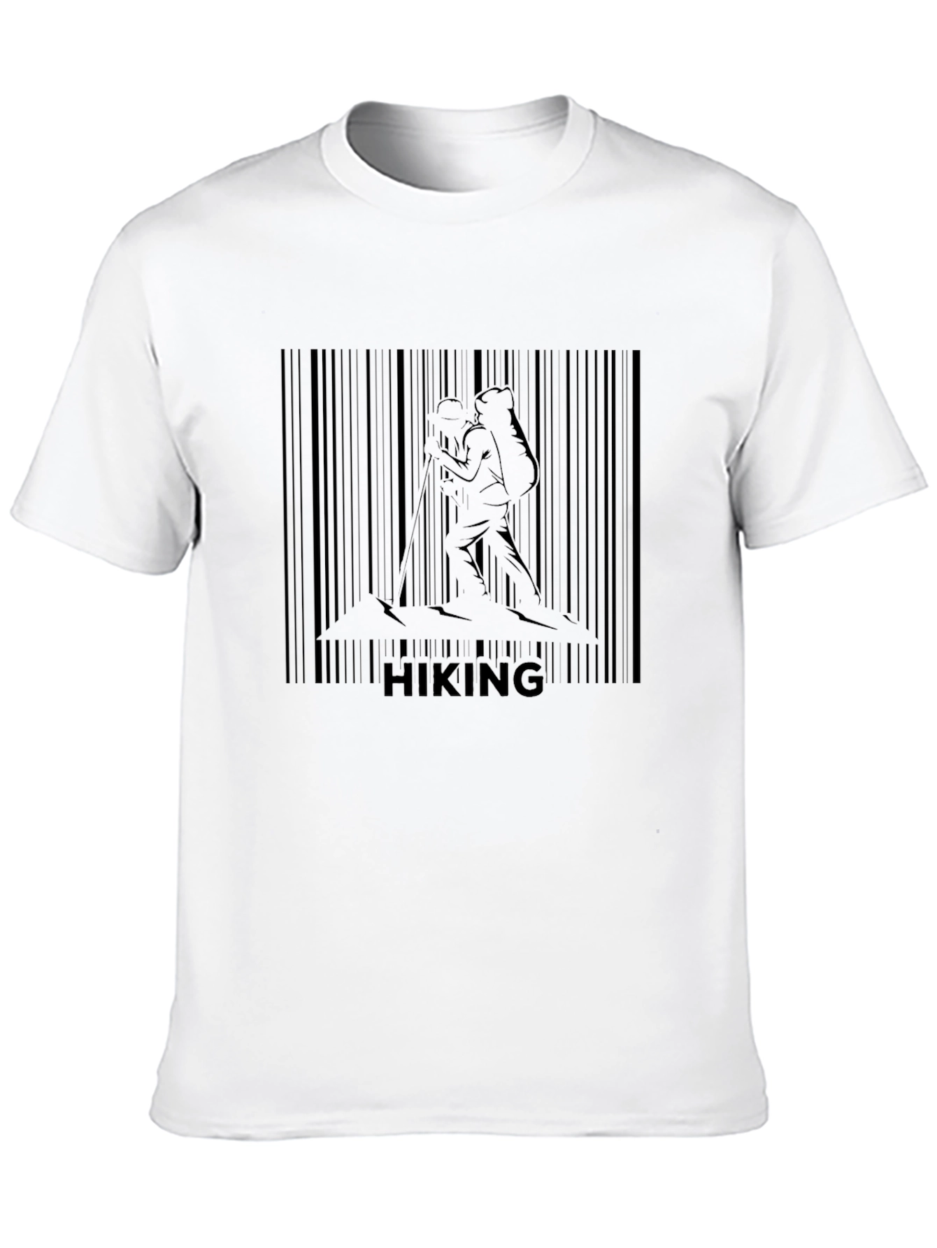 Hiking Barcode Graphic T-Shirt - Black