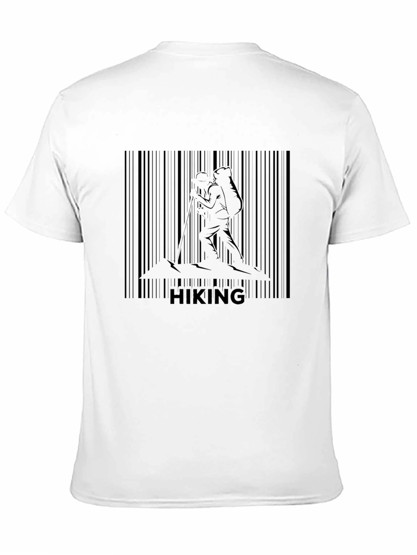 Hiking Barcode Graphic T-Shirt - Black