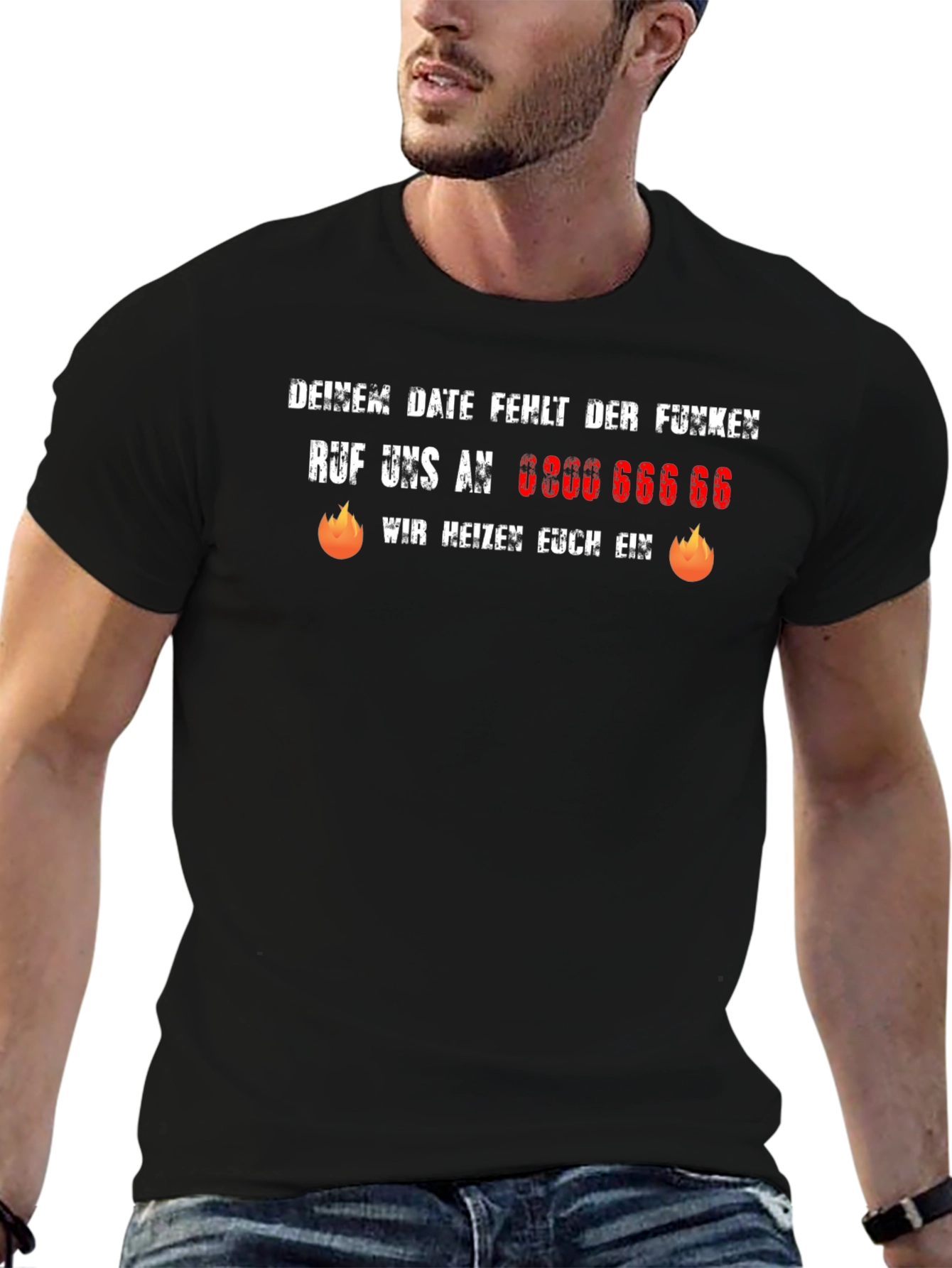 Humorous German Slogan Black T-Shirt