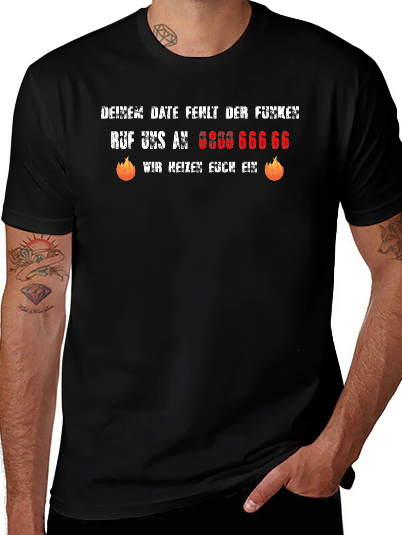 Humorous German Slogan Black T-Shirt