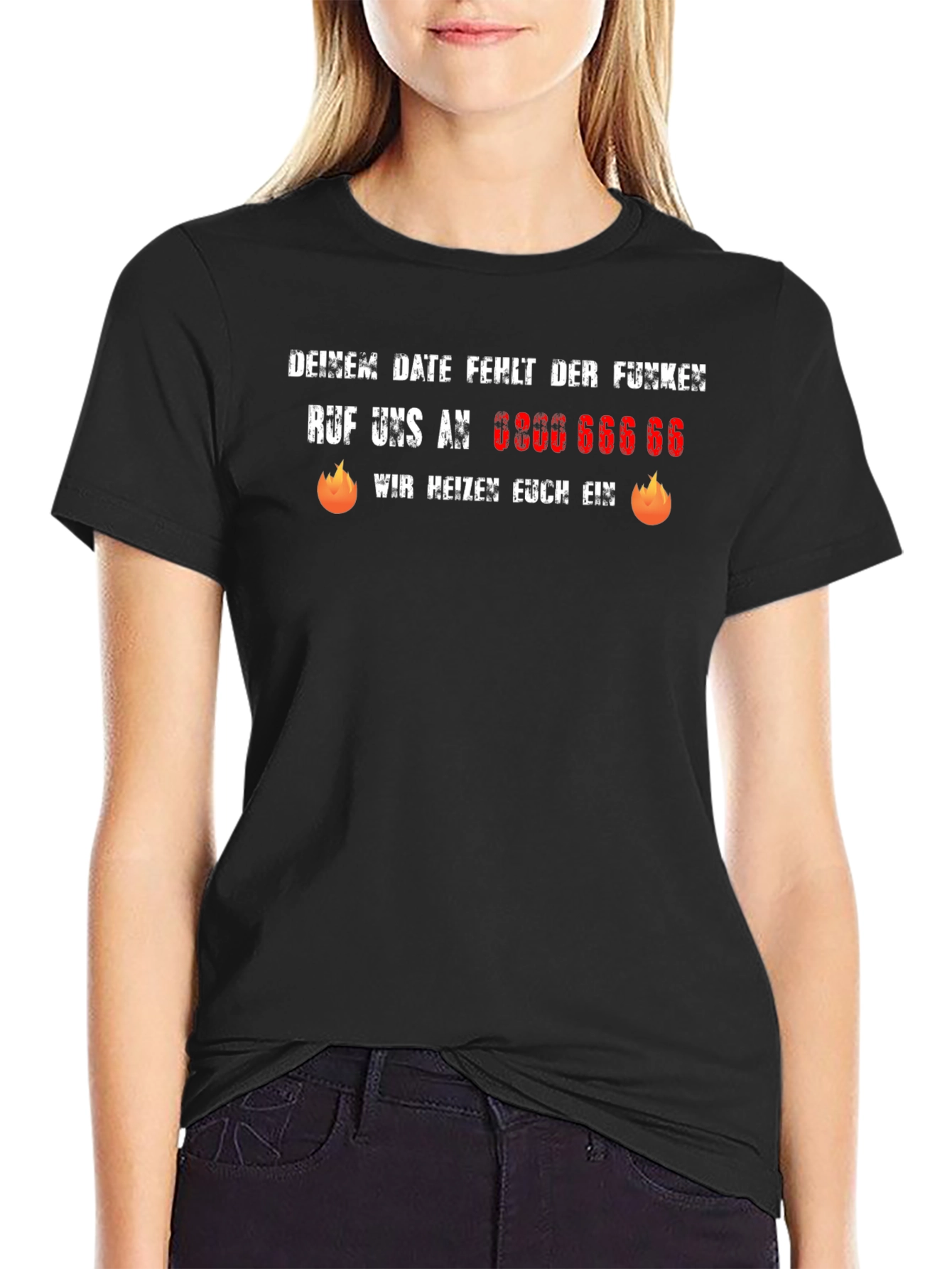 Humorous German Slogan Black T-Shirt