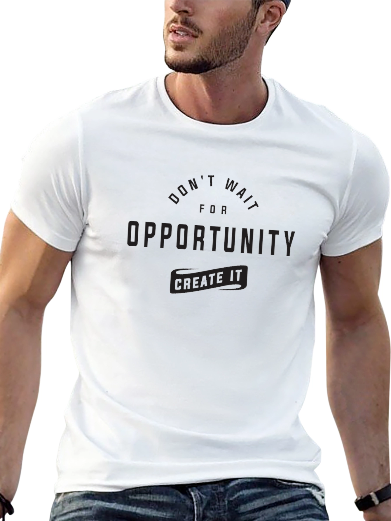 Create Opportunity Black T-Shirt - Motivational Graphic Tee