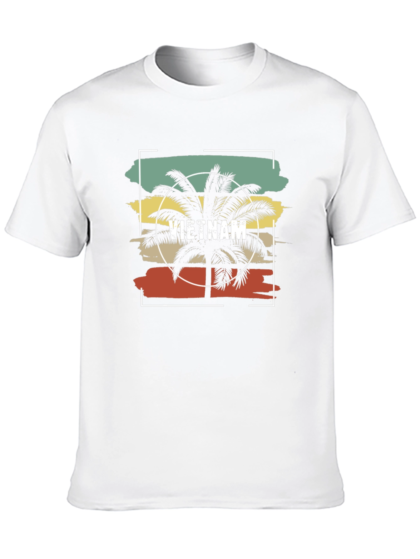 Vietnam Palm Tree Graphic Mens Black T-Shirt