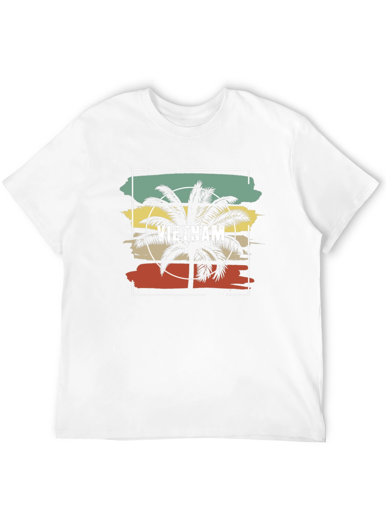 Vietnam Palm Tree Graphic Mens Black T-Shirt
