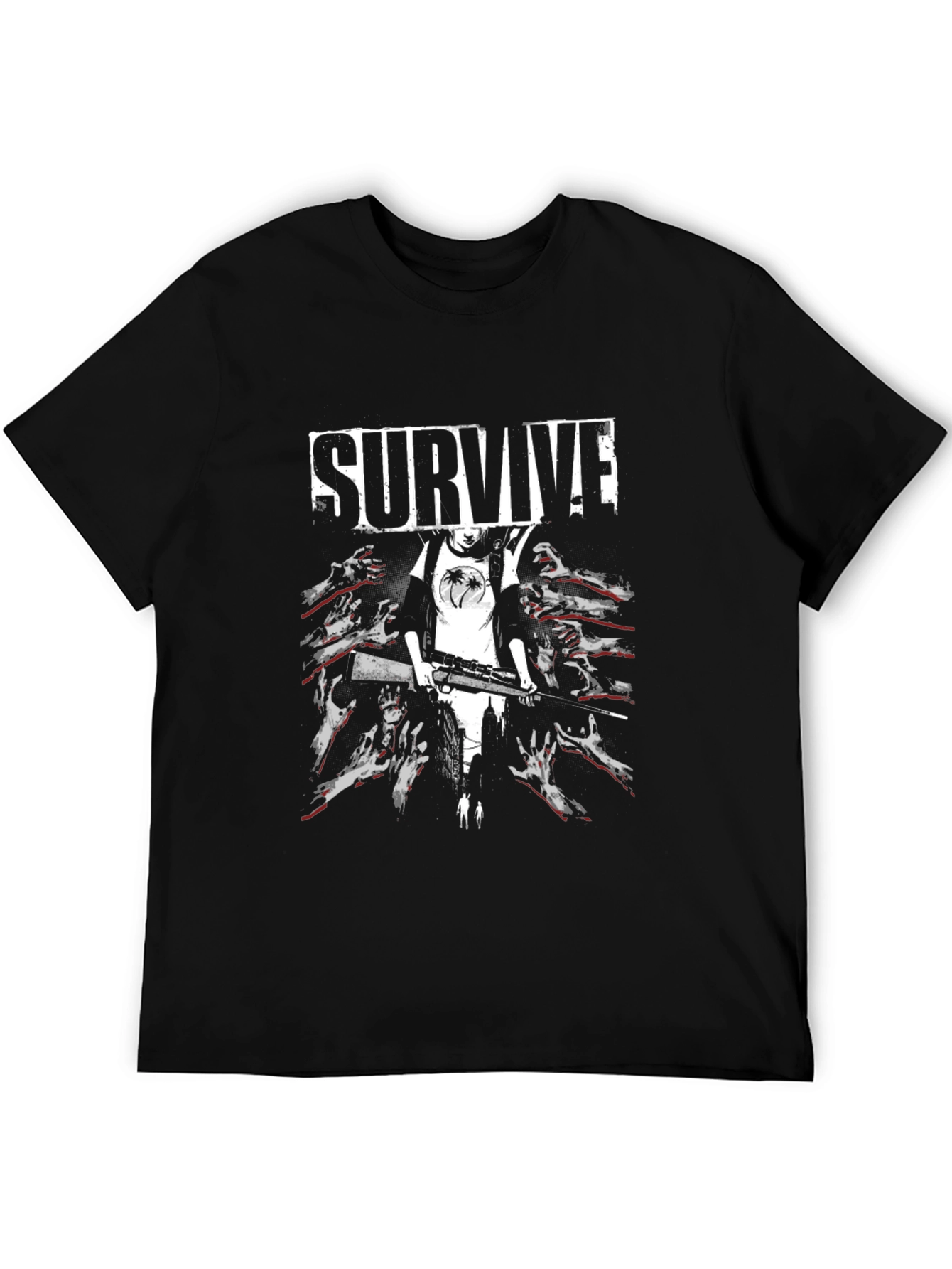 Survive Zombie Graphic Print T-Shirt