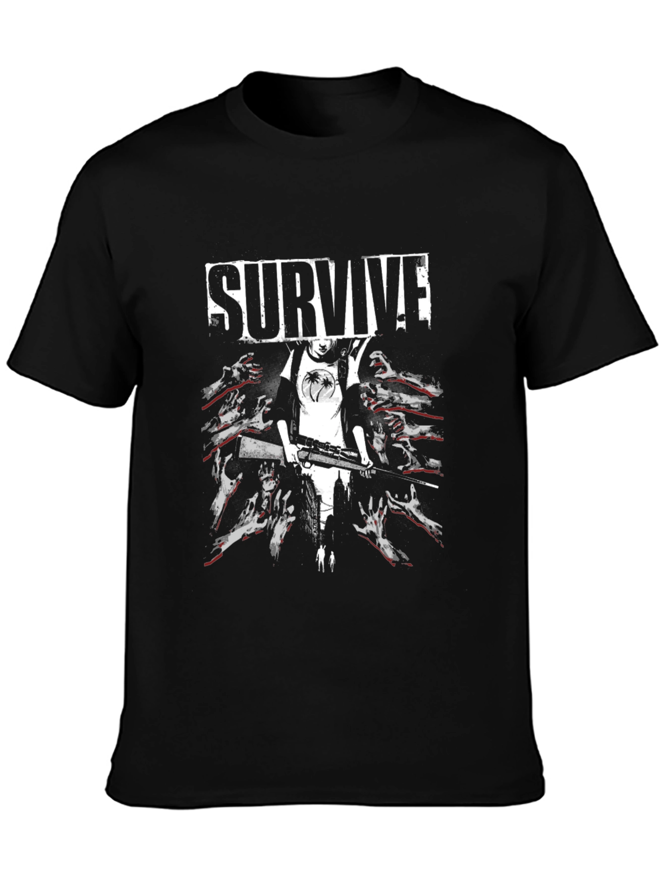 Survive Zombie Graphic Print T-Shirt