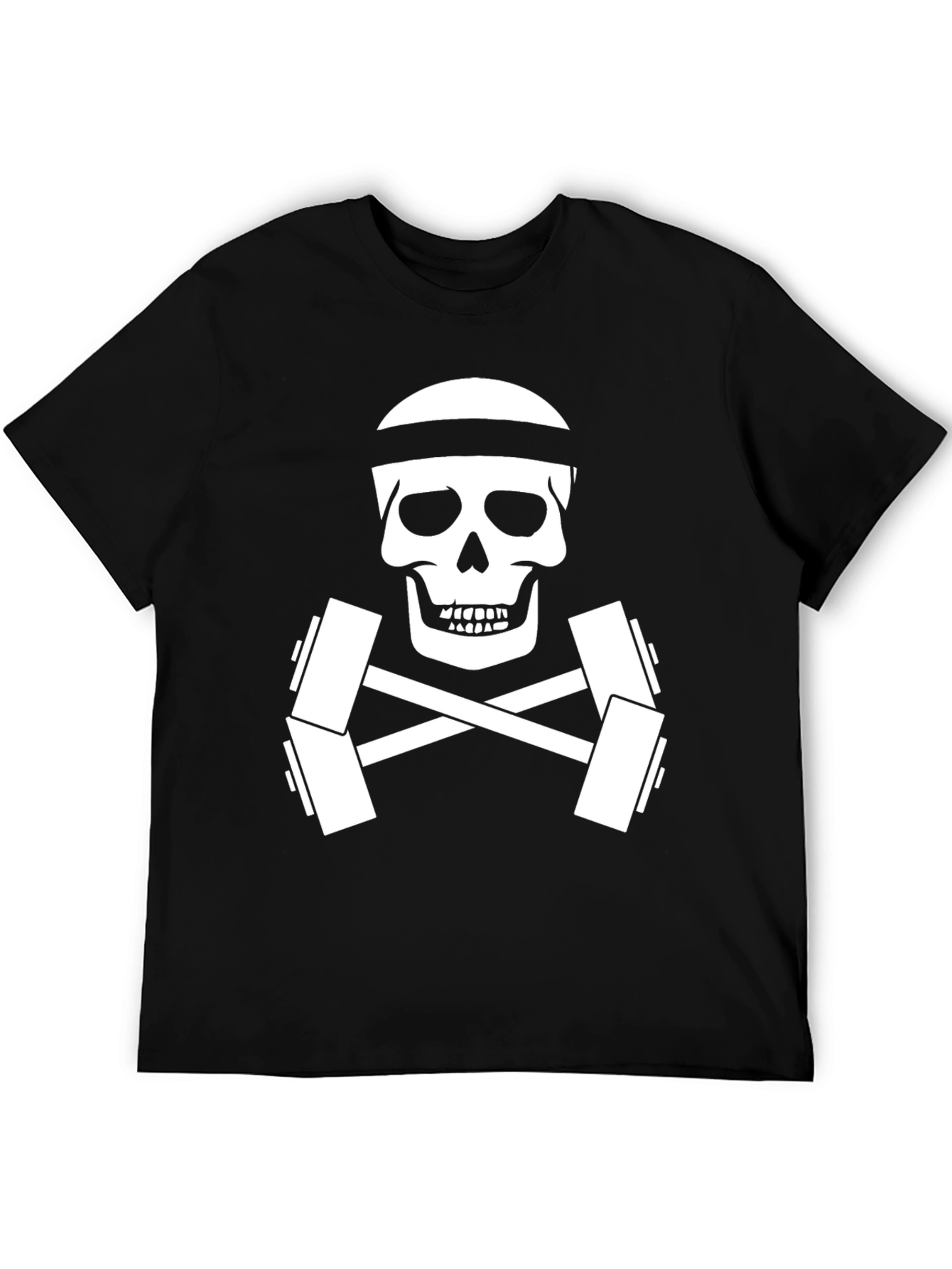Skull & Dumbbell Gym T-Shirt - Workout Motivation