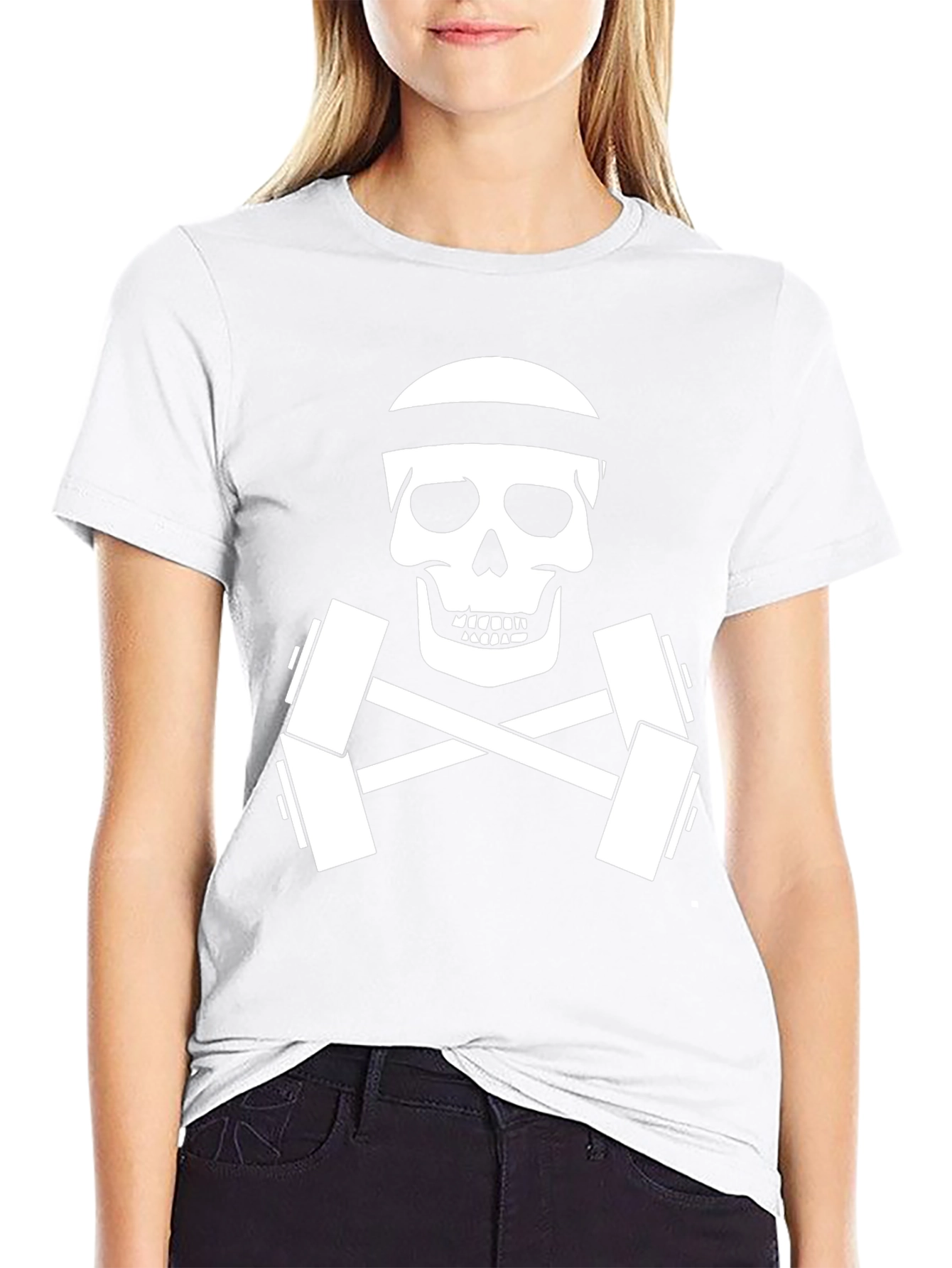 Skull & Dumbbell Gym T-Shirt - Workout Motivation