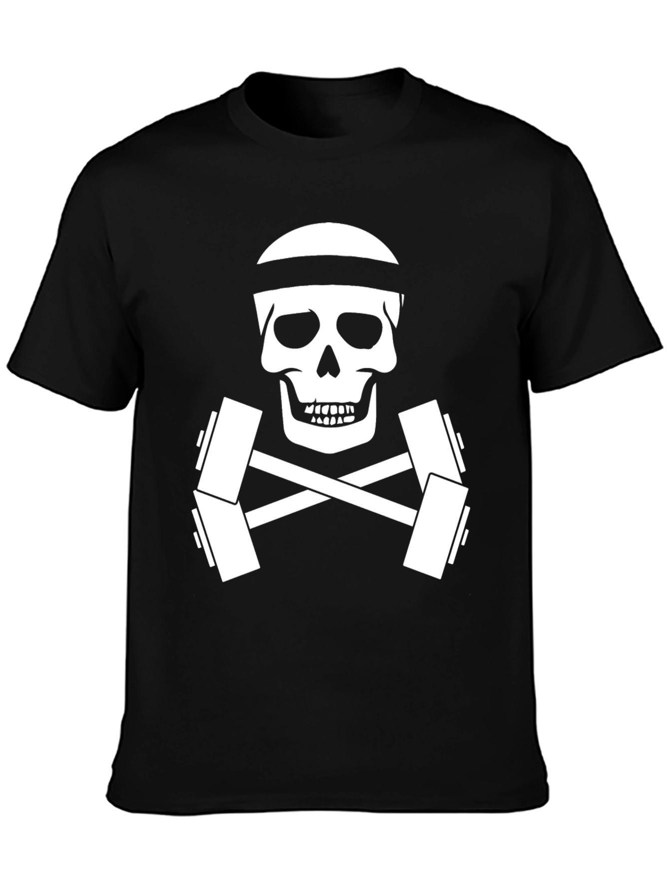 Skull & Dumbbell Gym T-Shirt - Workout Motivation