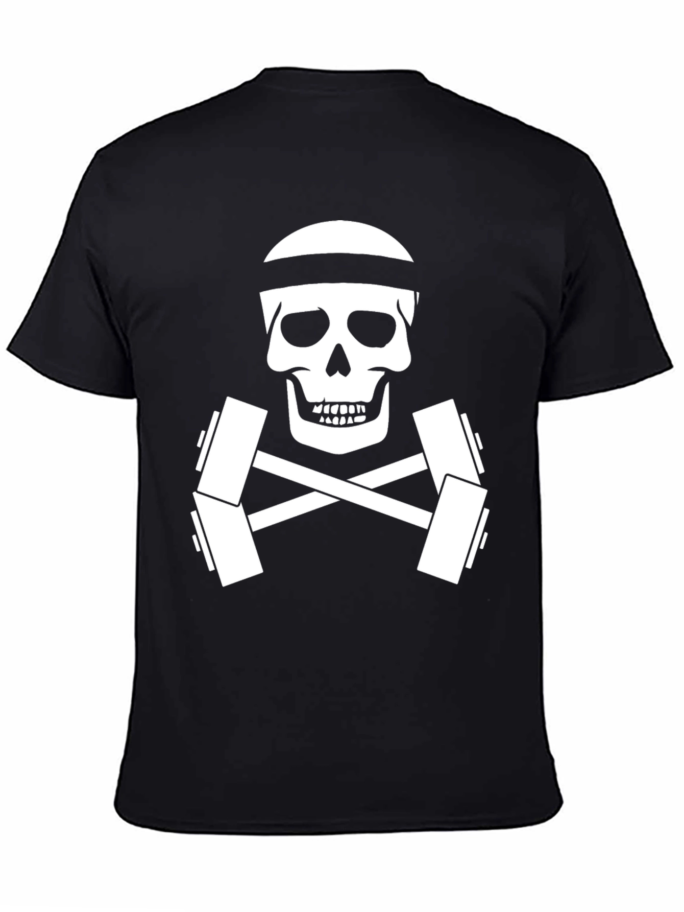 Skull & Dumbbell Gym T-Shirt - Workout Motivation