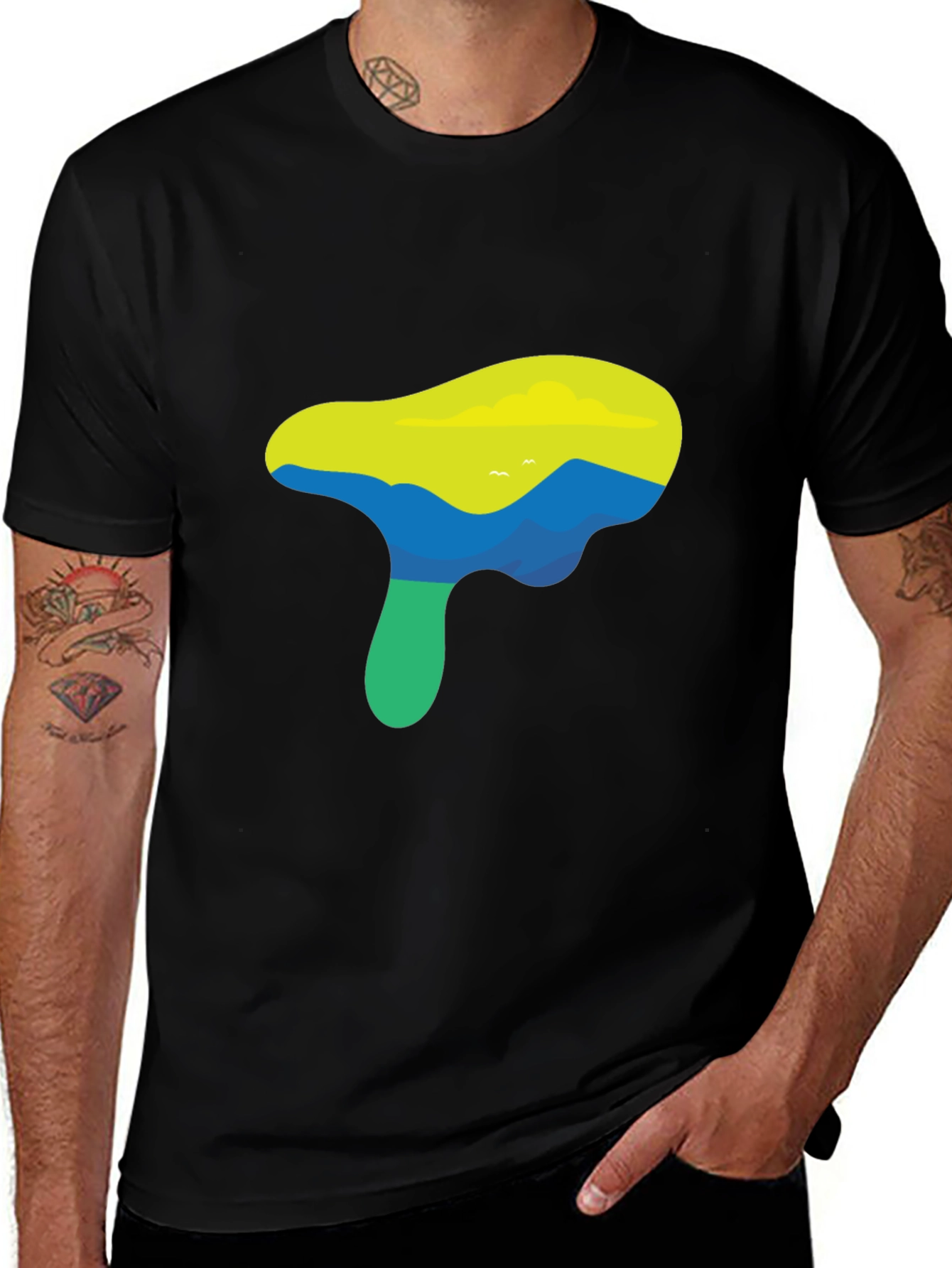 Nature Graphic Black T-Shirt