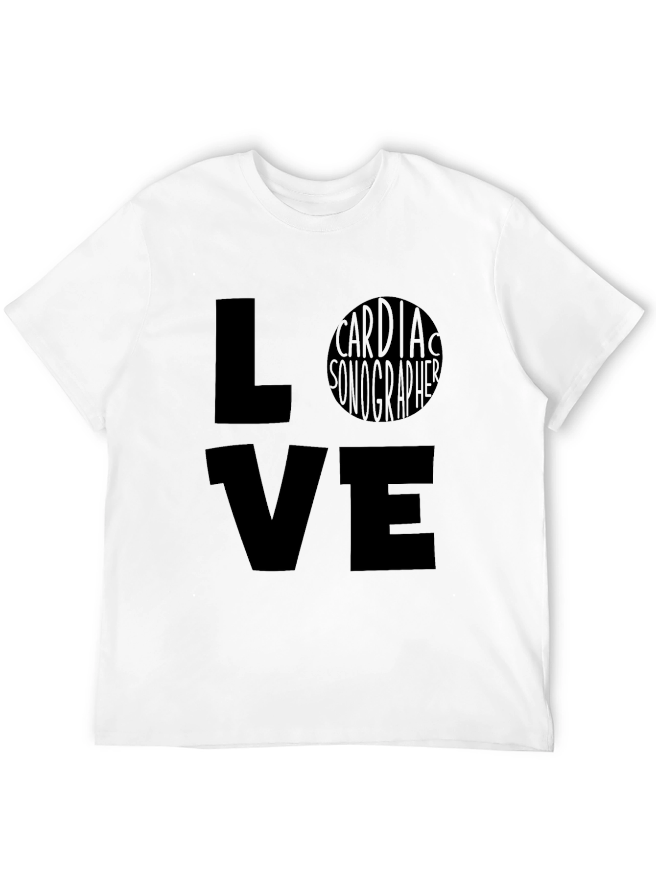 LOVE Cardiac Sonographer Black T-Shirt