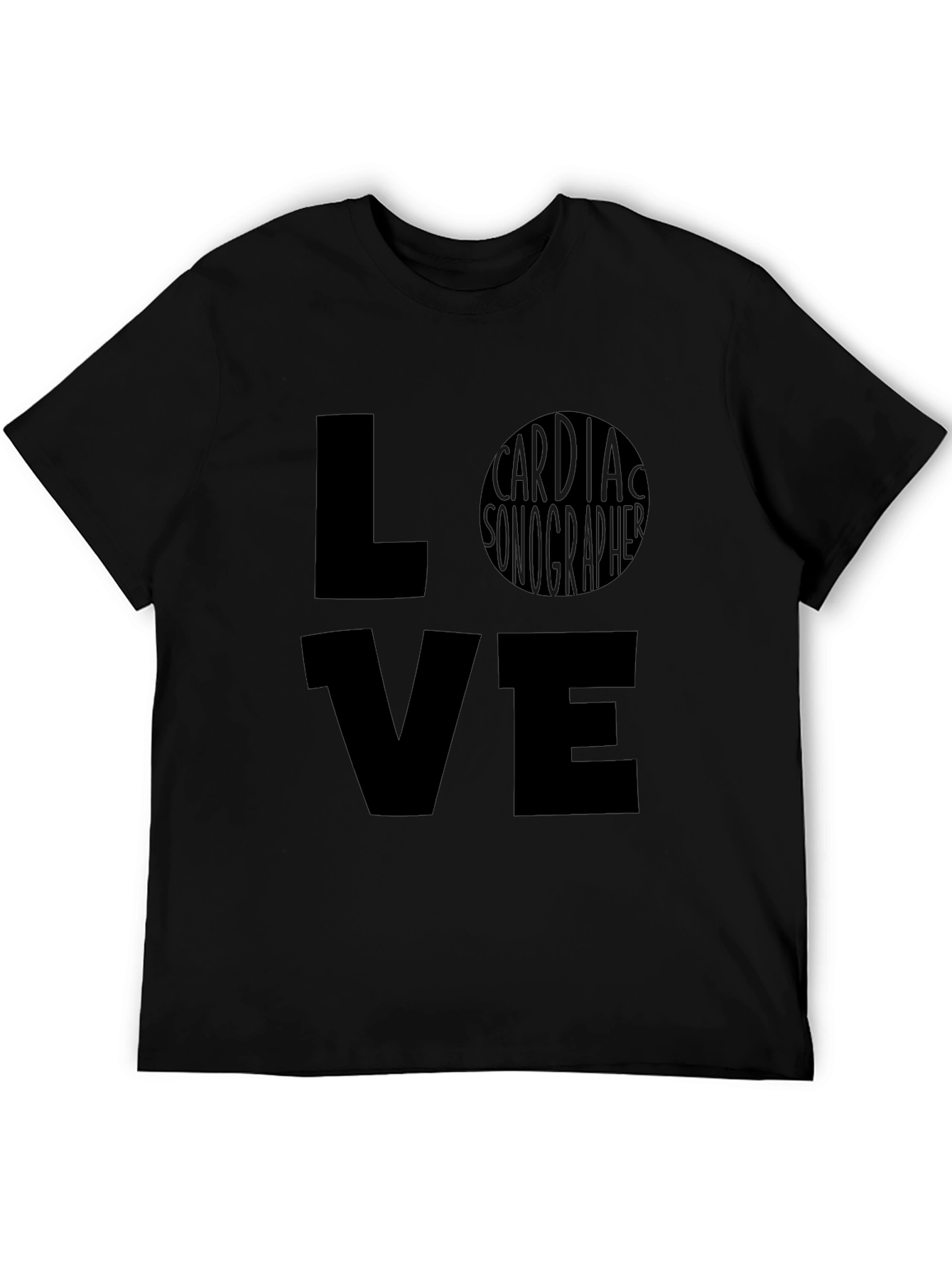 LOVE Cardiac Sonographer Black T-Shirt