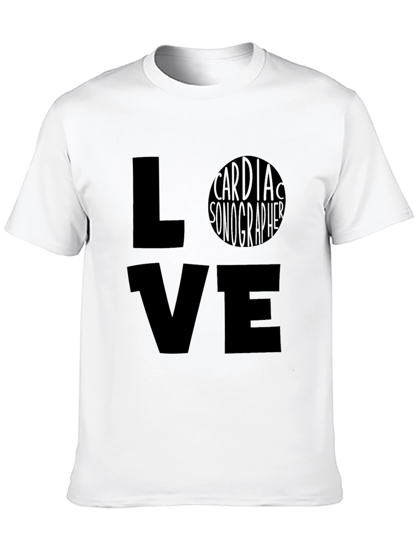 LOVE Cardiac Sonographer Black T-Shirt