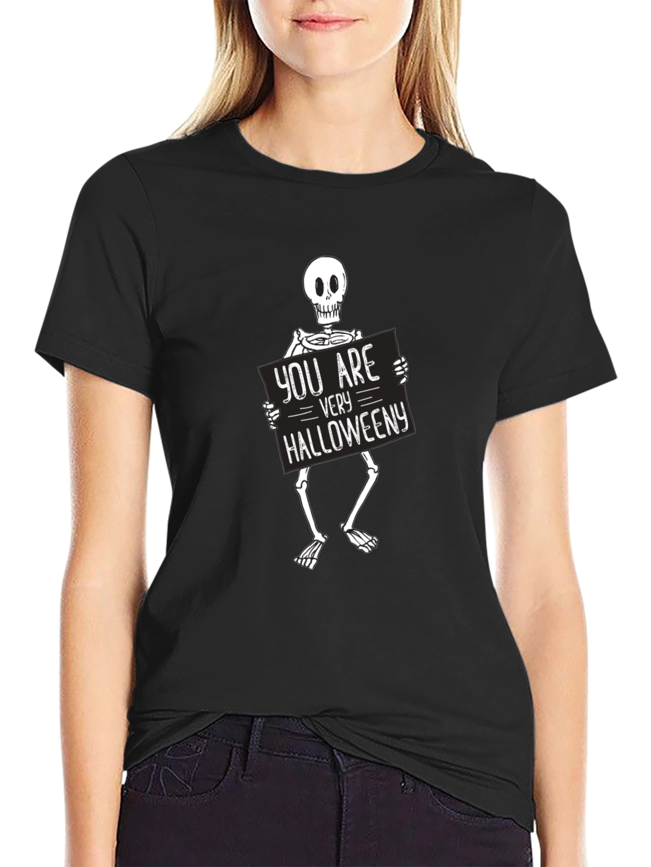 Halloween Skeleton Graphic Tee - You are Very Halloweeny