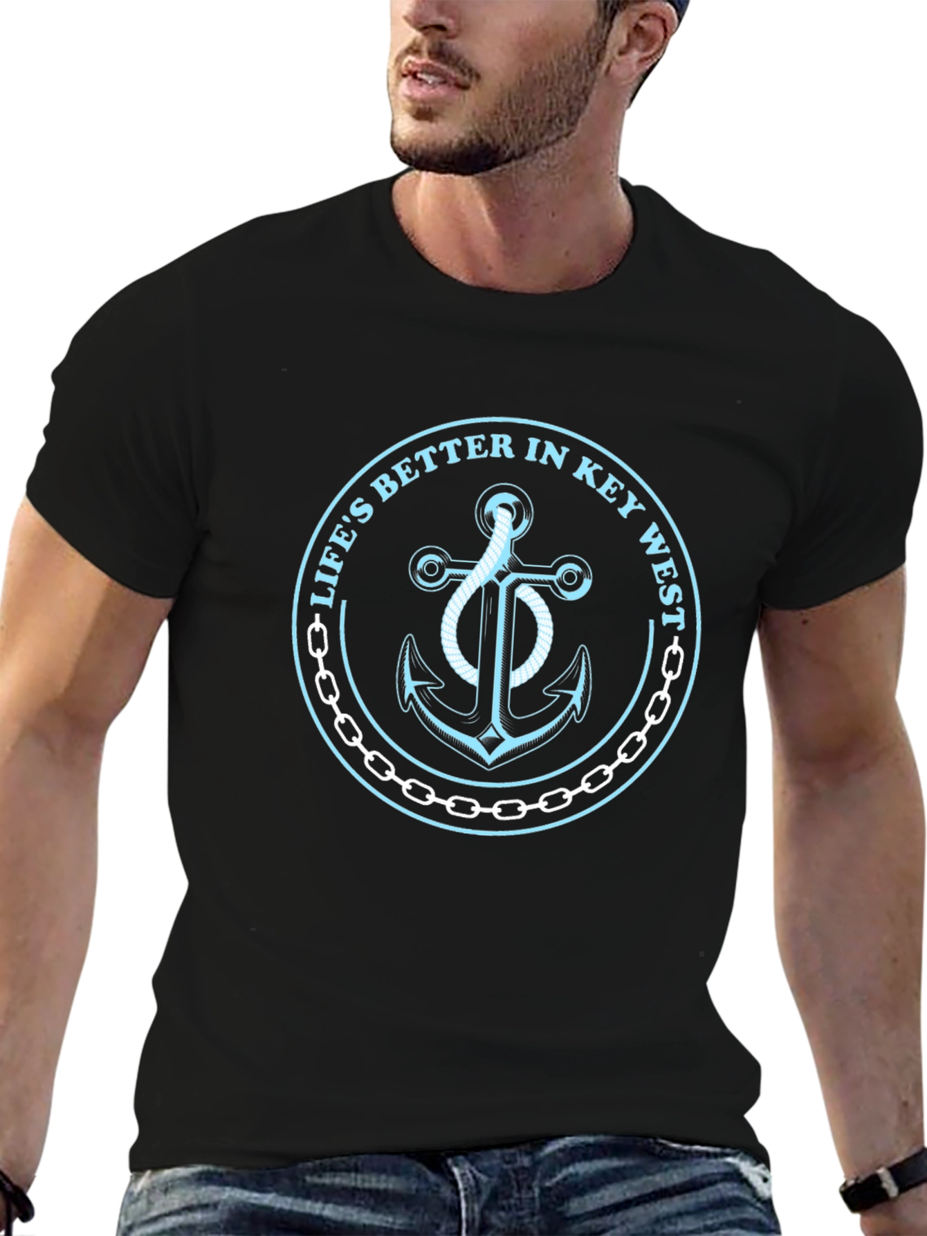Lifes Better in Key West Anchor Graphic Tee