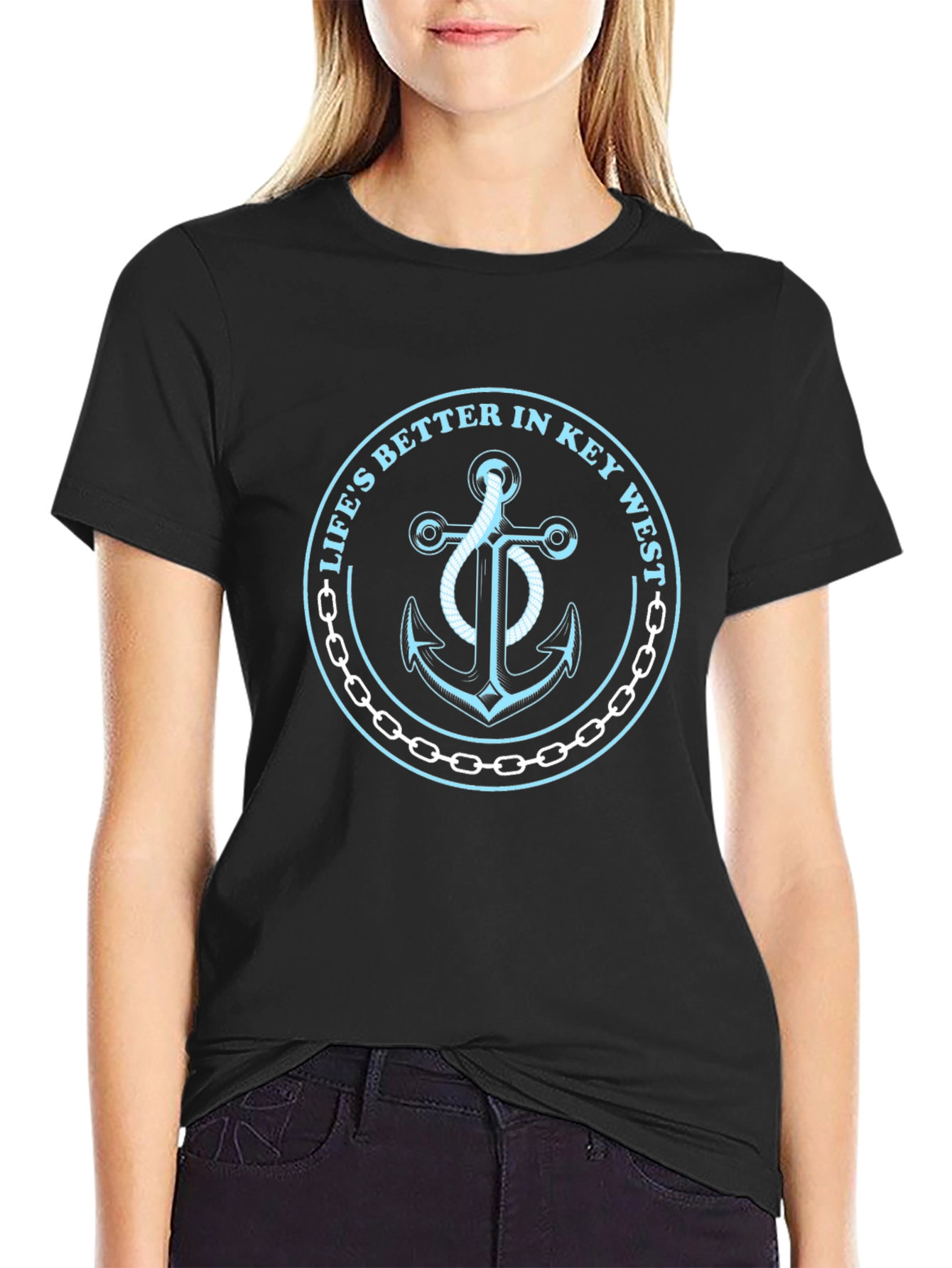 Lifes Better in Key West Anchor Graphic Tee