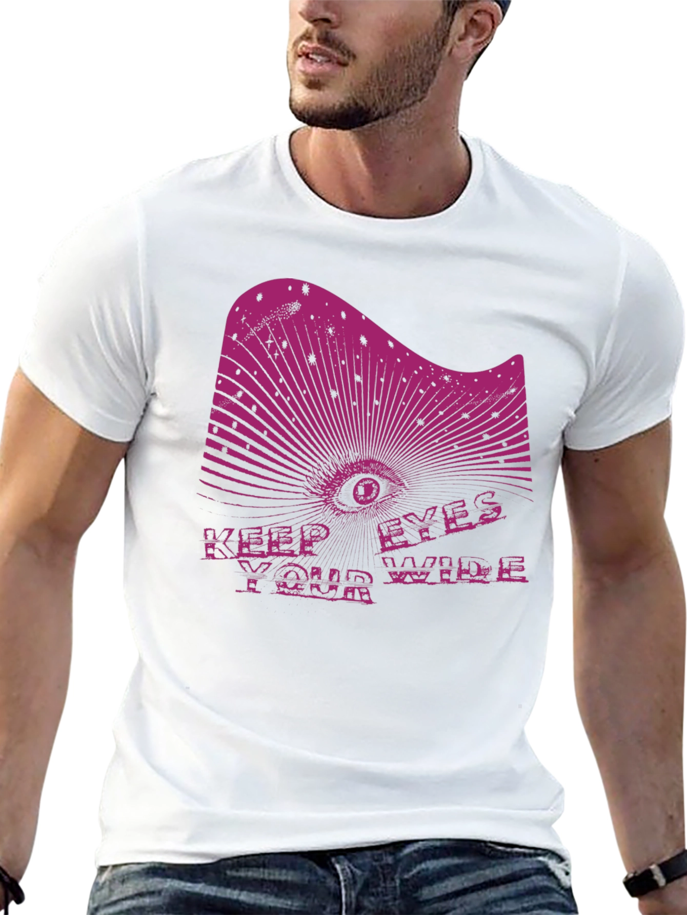 Keep Your Eyes Wide Black Graphic Tee