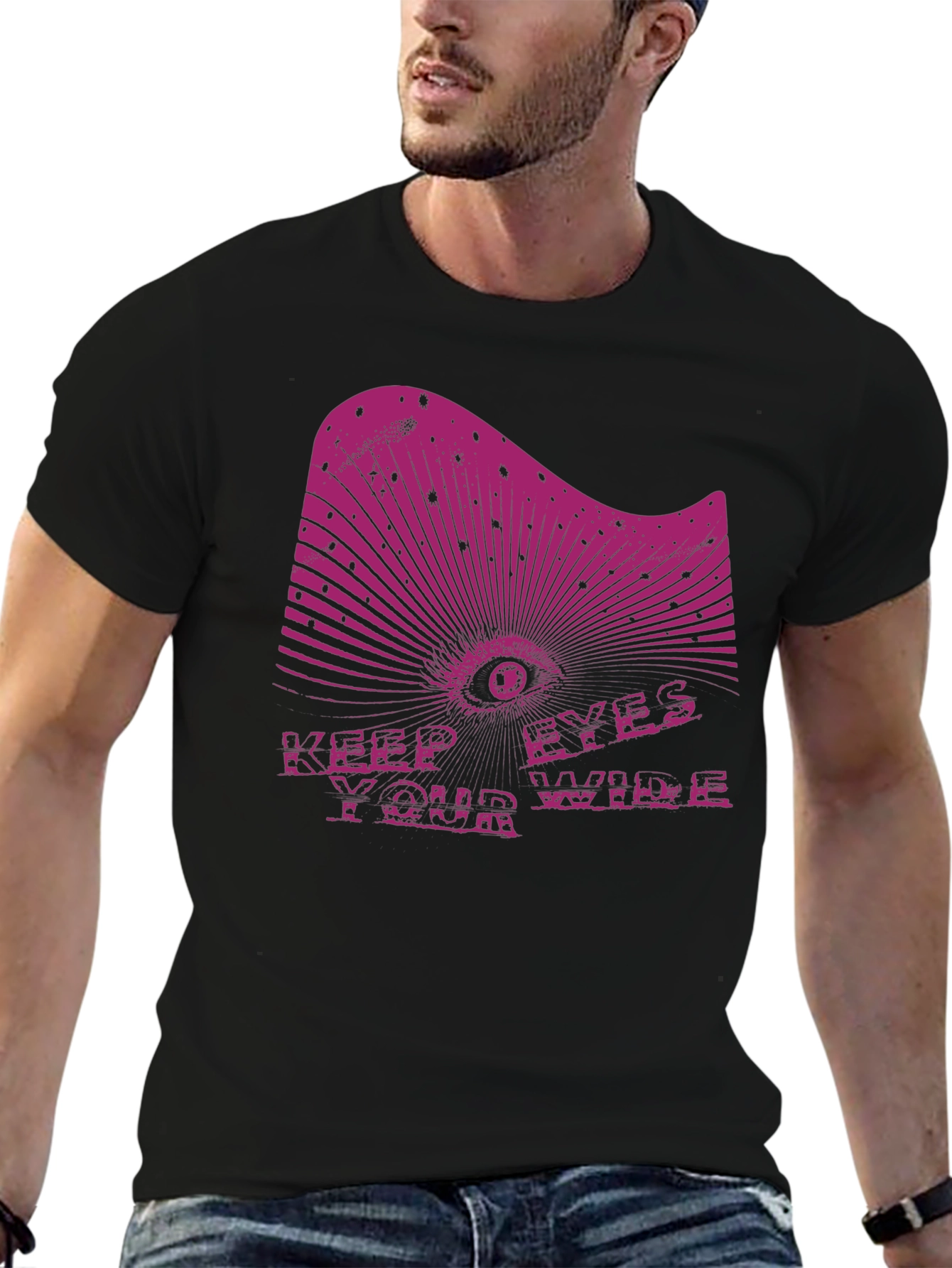 Keep Your Eyes Wide Black Graphic Tee