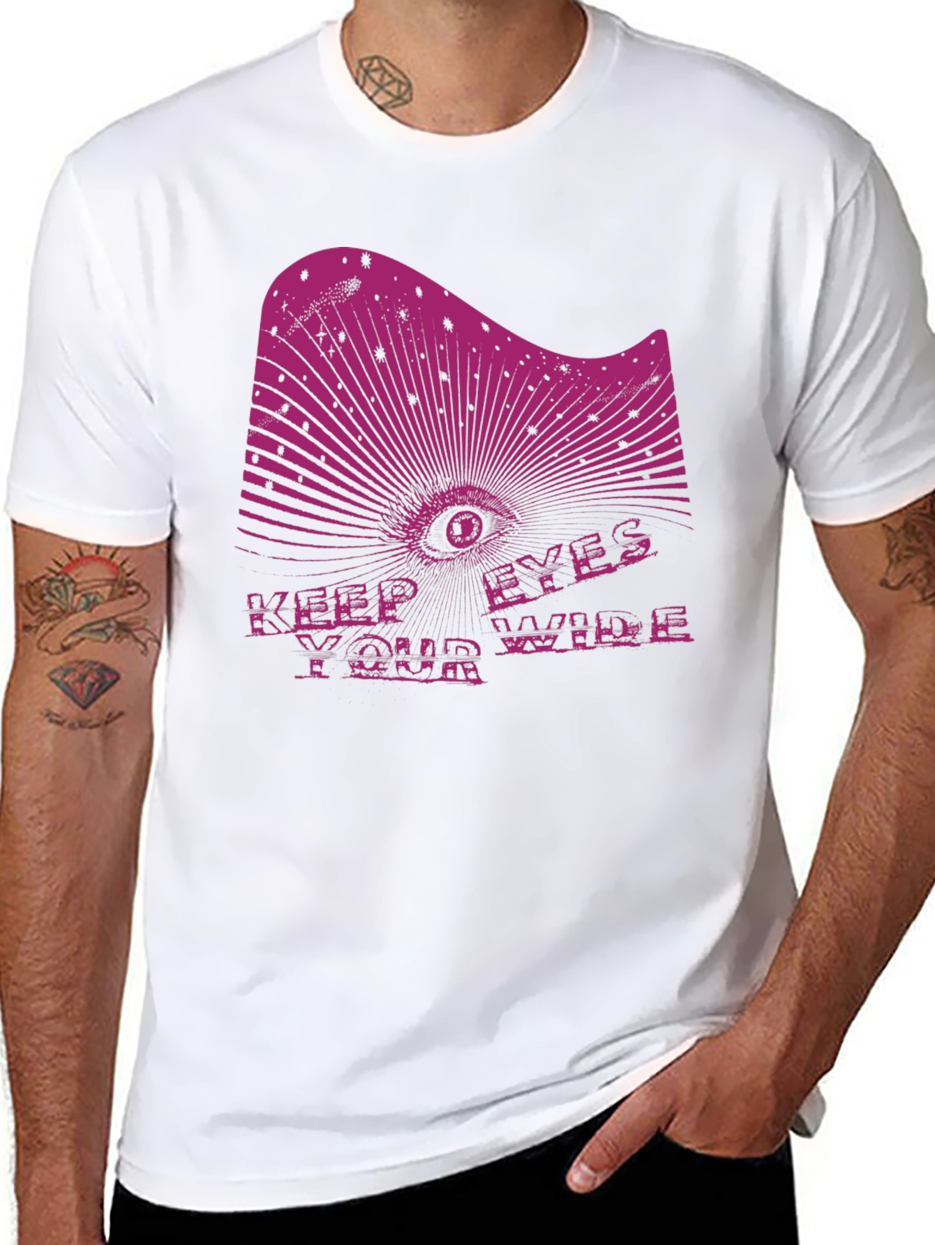 Keep Your Eyes Wide Black Graphic Tee