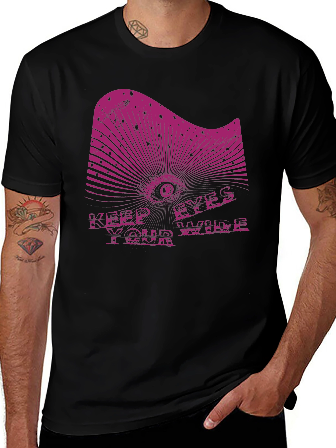 Keep Your Eyes Wide Black Graphic Tee