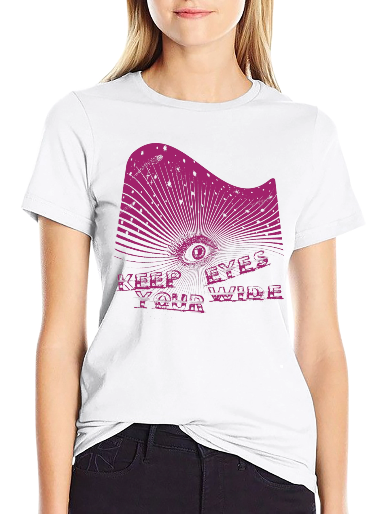 Keep Your Eyes Wide Black Graphic Tee