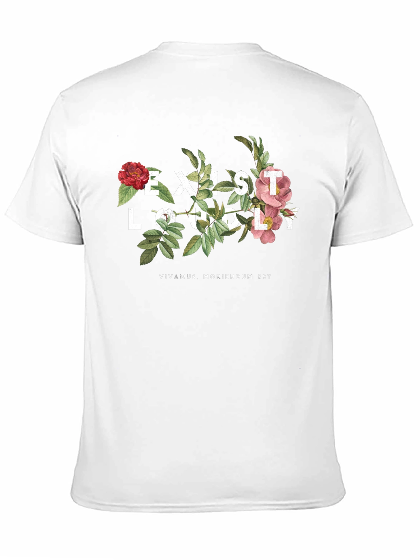 Exist Loudly Floral Print Black T-Shirt