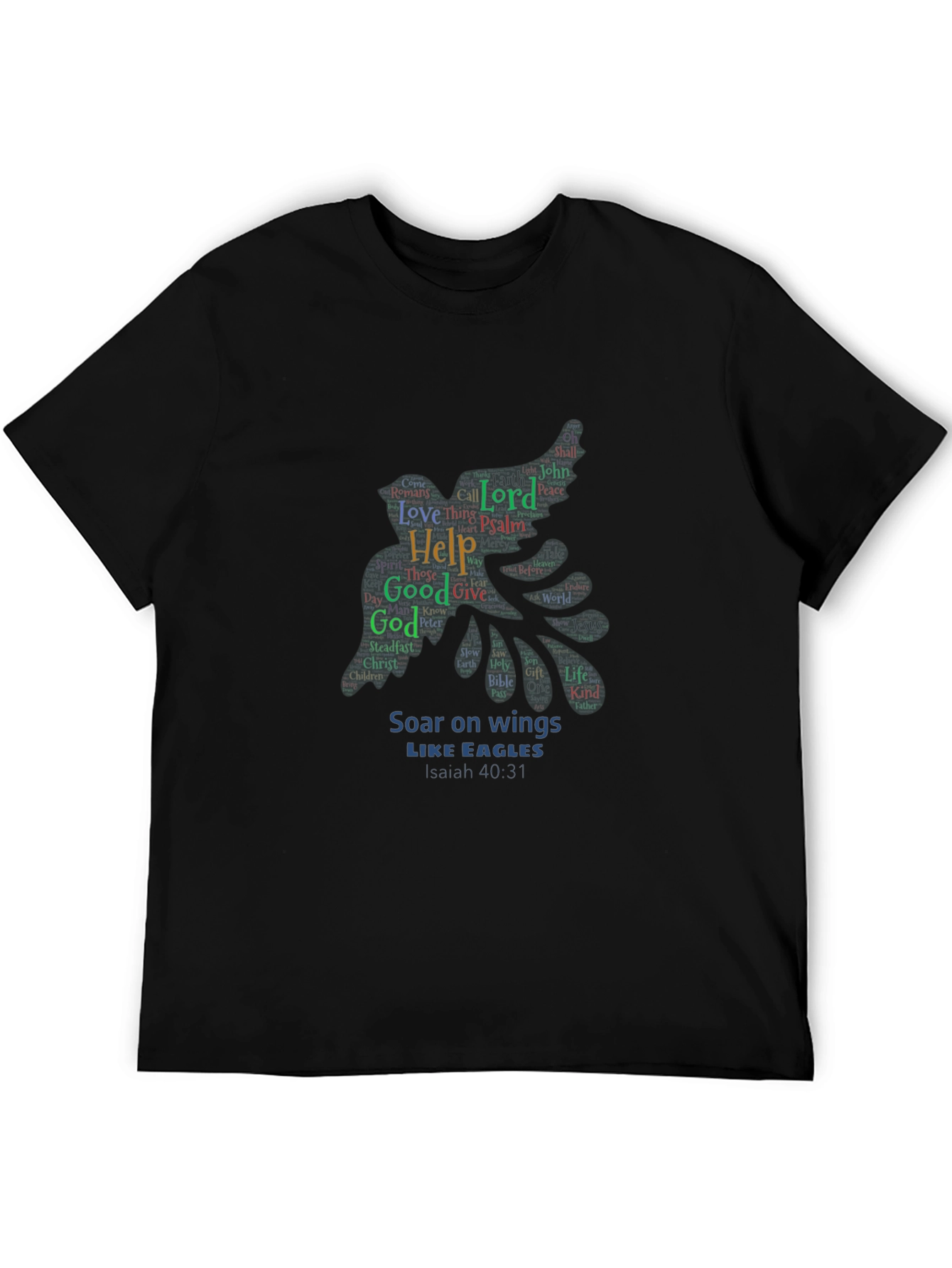 Soar on Wings Eagle Word Art T-Shirt