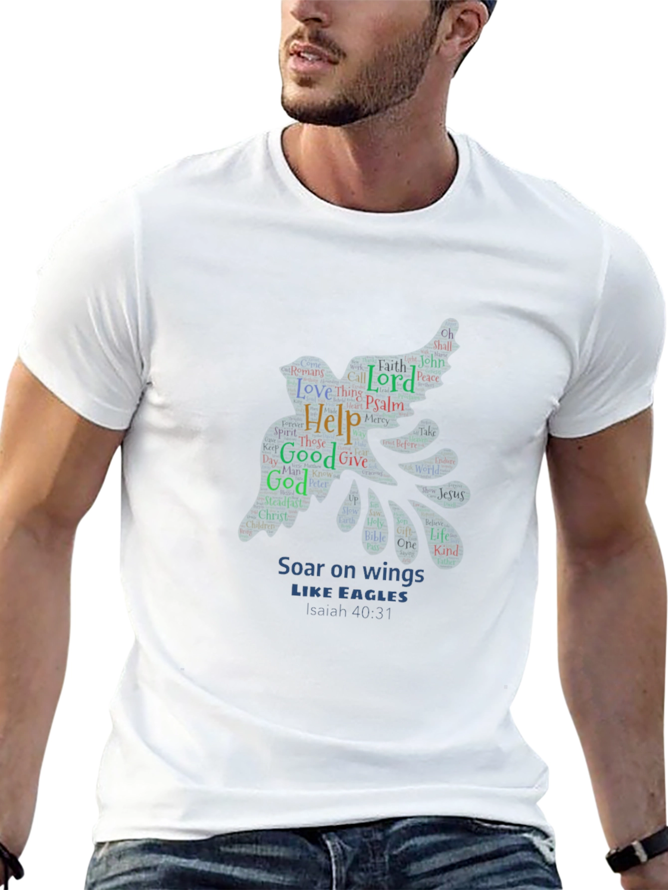 Soar on Wings Eagle Word Art T-Shirt