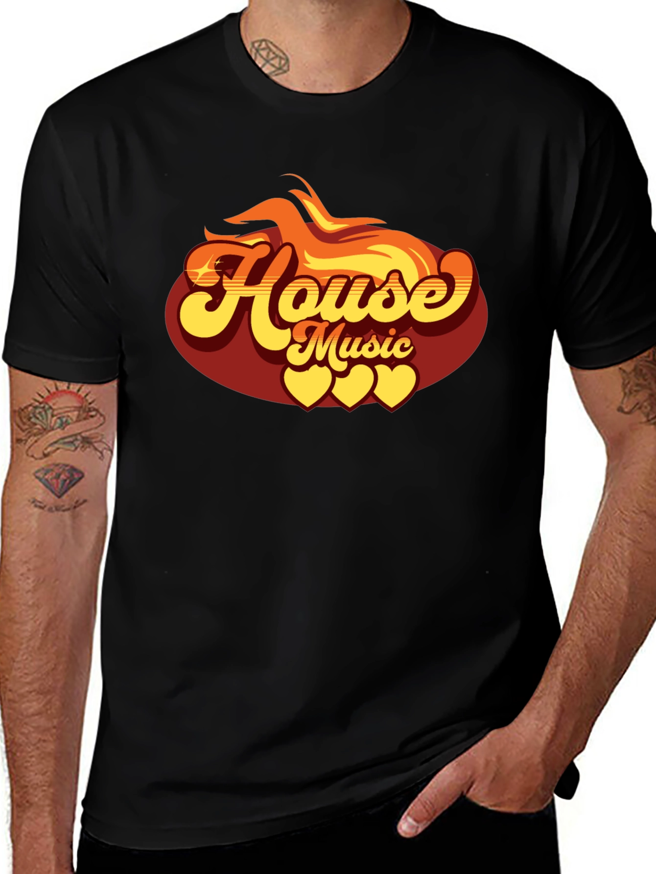 House Music Graphic Tee - Retro Style