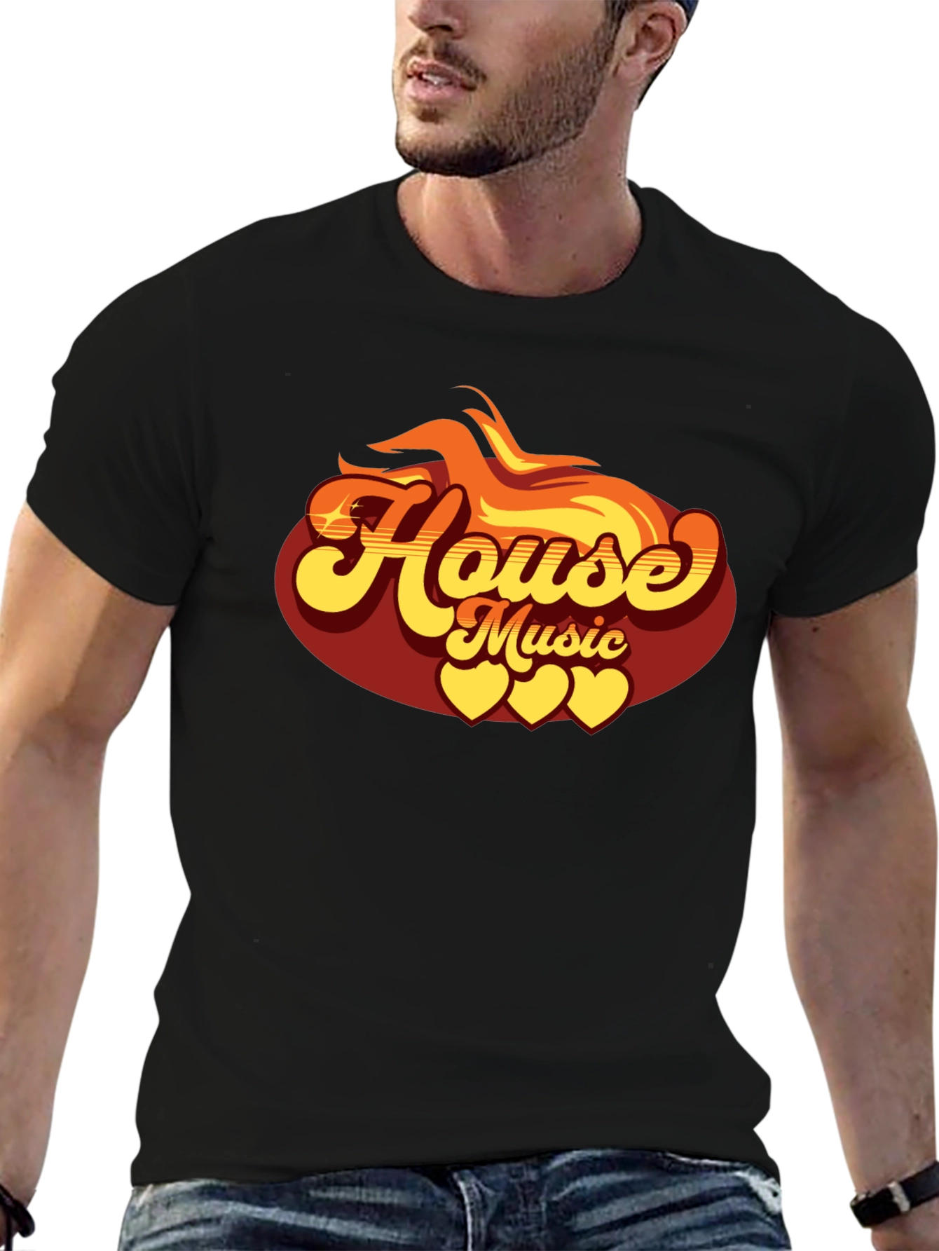 House Music Graphic Tee - Retro Style