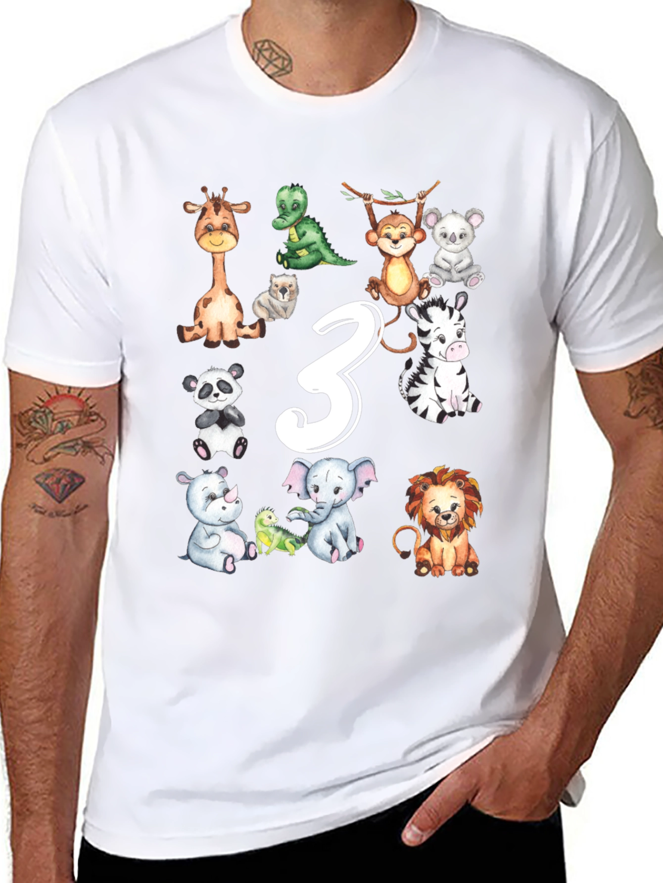 Third Birthday Safari Animals T-Shirt