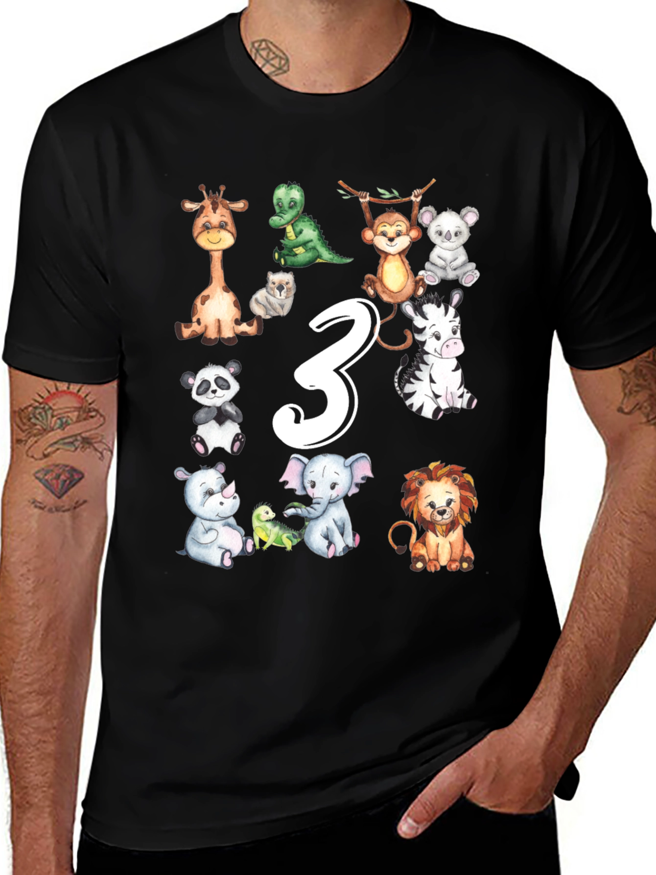 Third Birthday Safari Animals T-Shirt