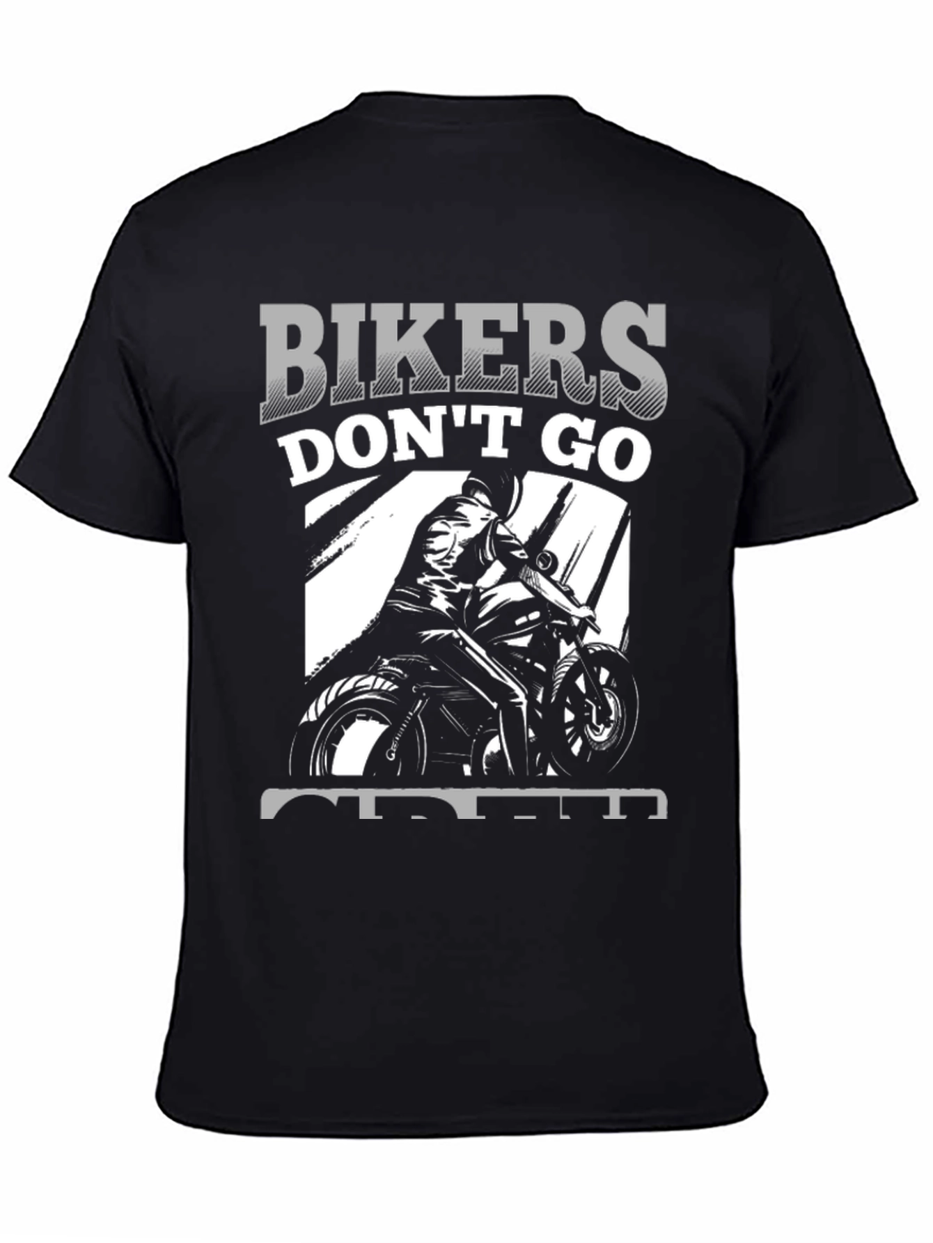 Bikers Dont Go Old - Black Graphic Tee