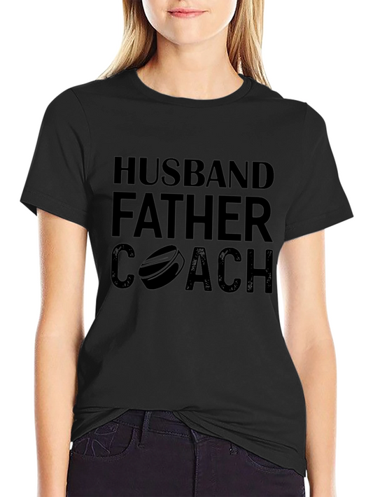 Husband Father Coach Black Graphic T-Shirt