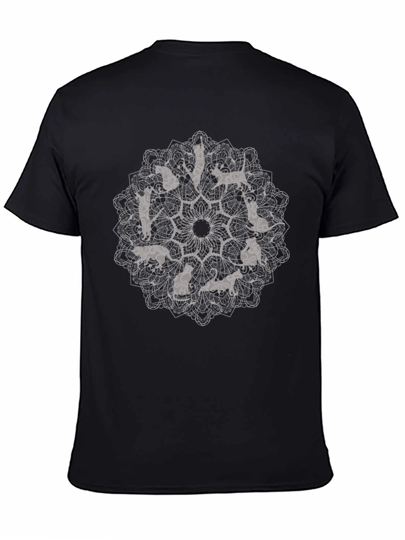Cat Mandala Graphic Print T-Shirt