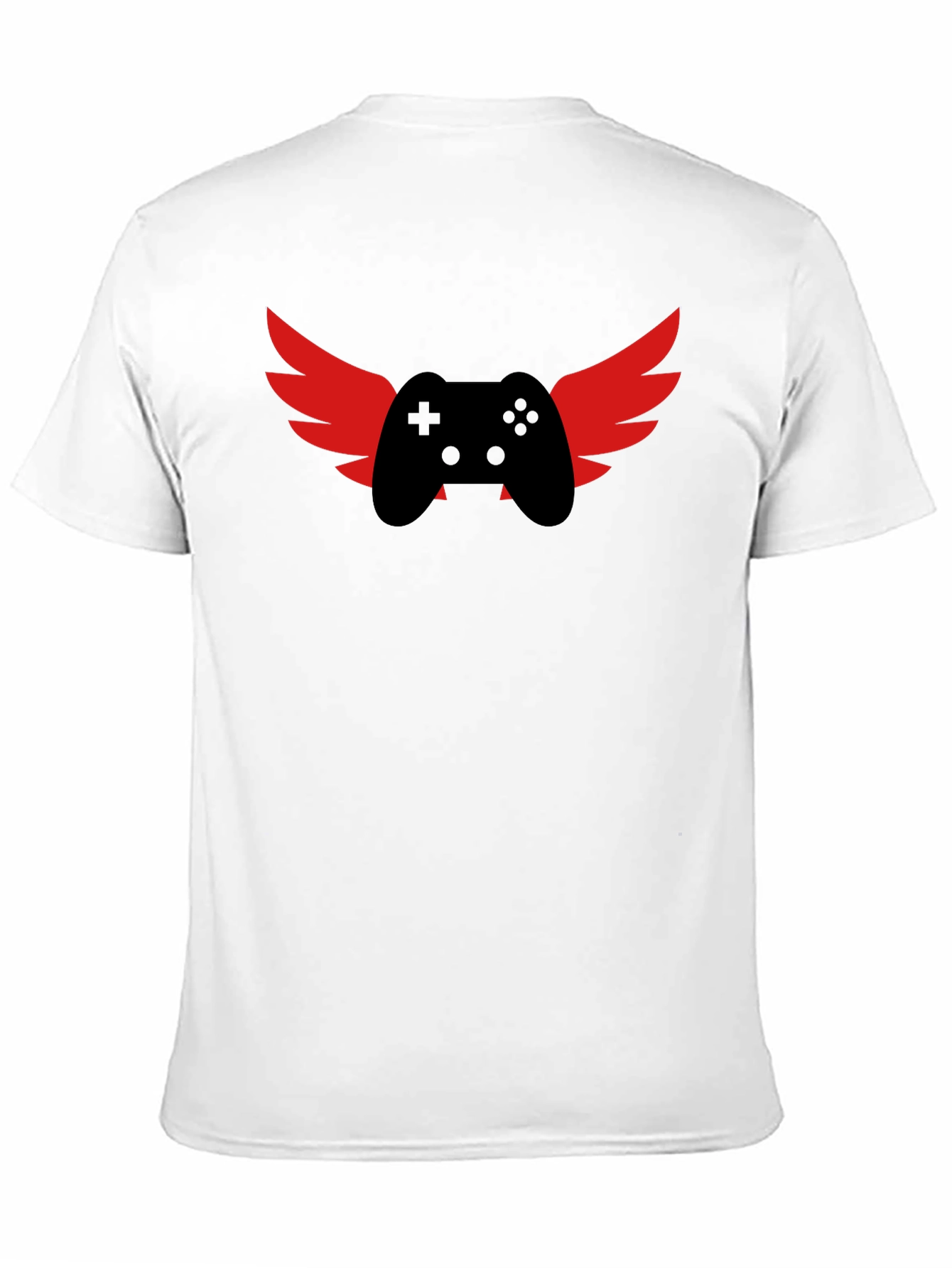 Gamer Wings Graphic Tee - Black Cotton T-Shirt