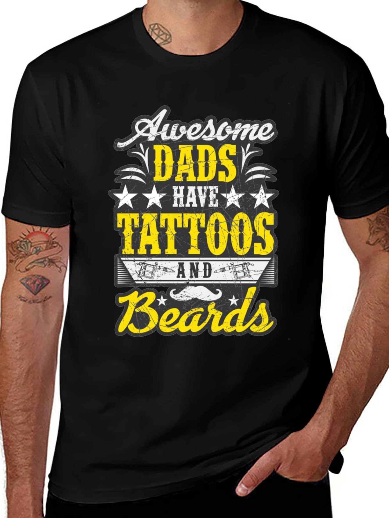 Awesome Dads Tattoos & Beards T-Shirt