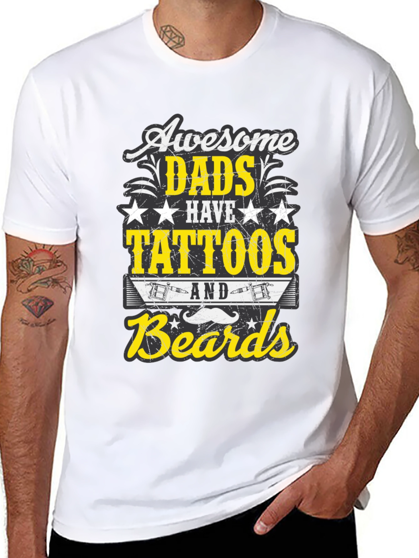 Awesome Dads Tattoos & Beards T-Shirt
