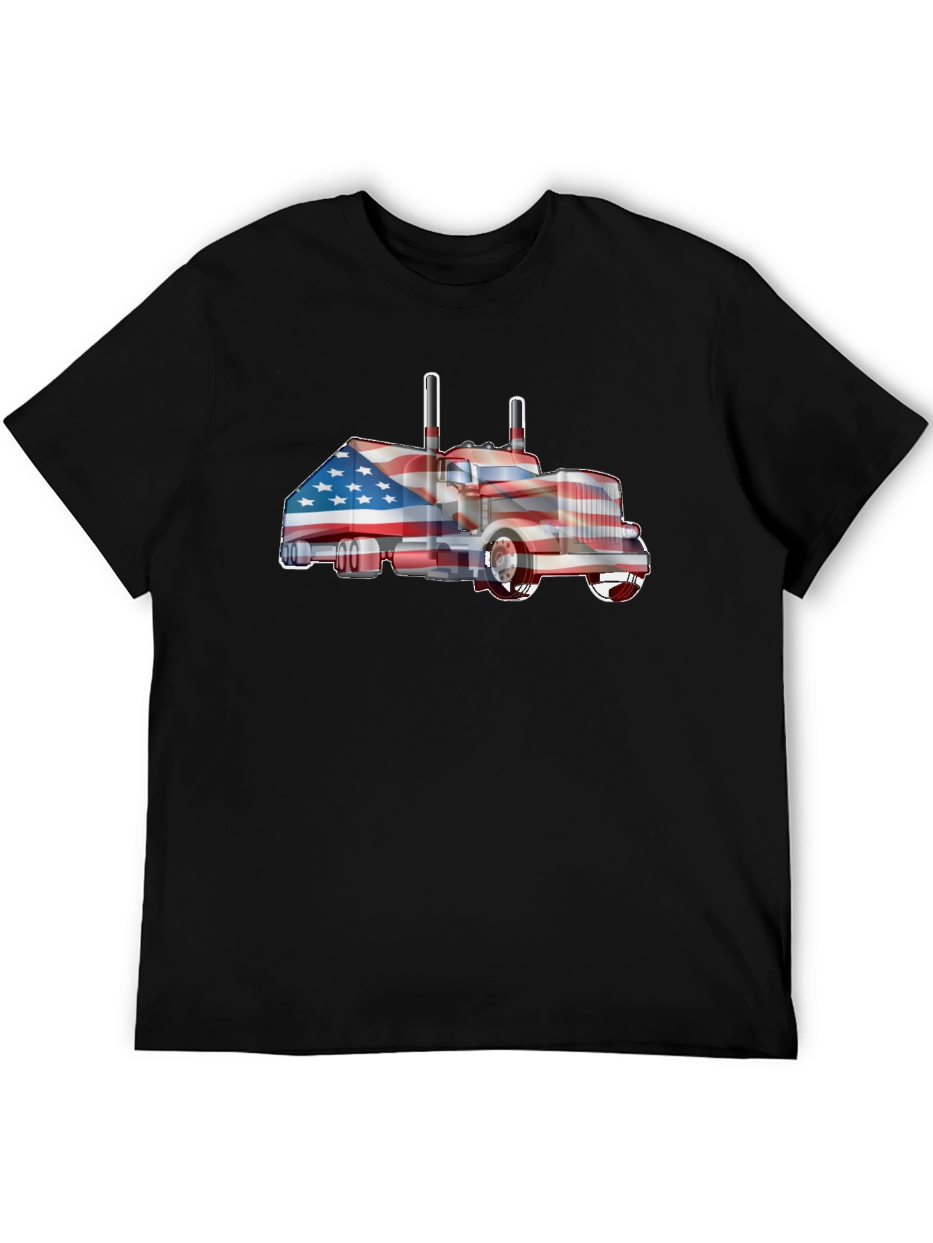 American Flag Truck Graphic T-Shirt